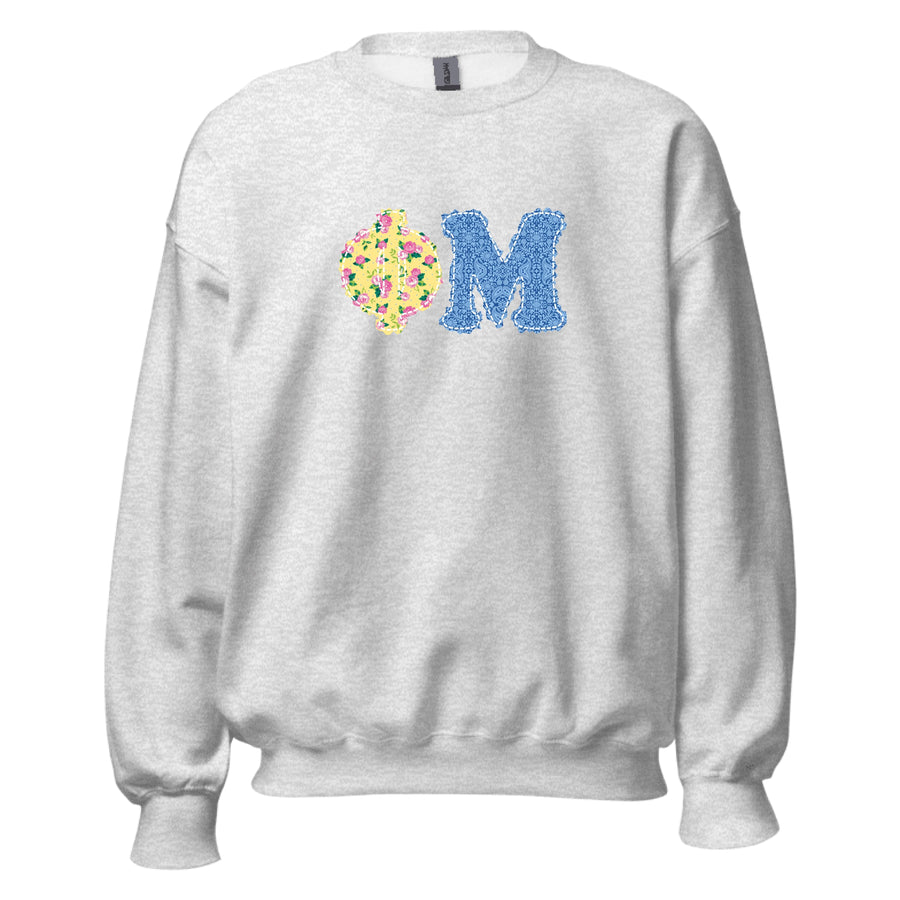 Ali & Ariel Patchwork Crewneck Phi Mu / Medium