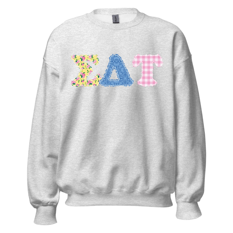 Ali & Ariel Patchwork Crewneck Sigma Delta Tau / Medium