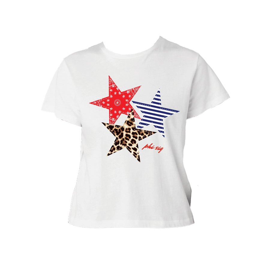 Ali & Ariel Patchwork Star Baby Tee Phi Sigma Sigma / Small