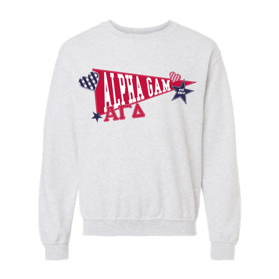 Ali & Ariel Pennant Crewneck Alpha Gamma Delta / Medium