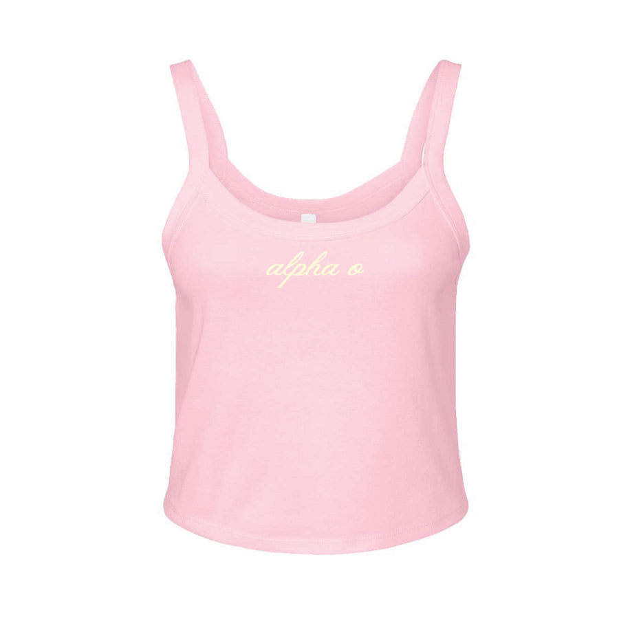 Ali & Ariel Pink And Yellow Tank Top Alpha Omicron Pi / XS
