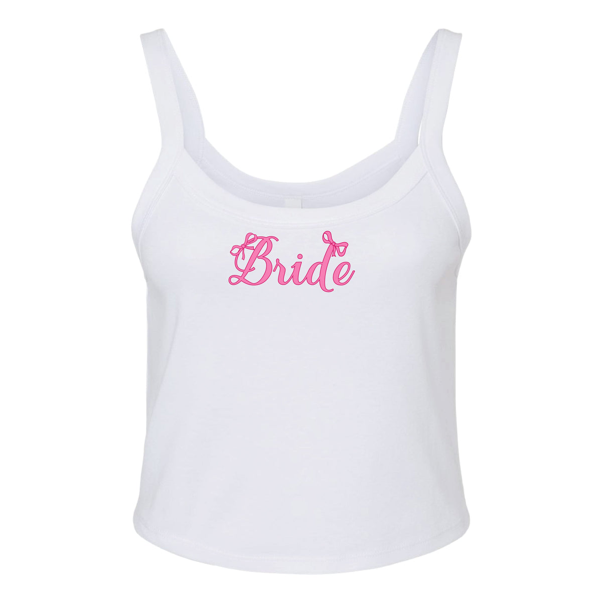 Ali & Ariel Pink Bow Bridal Tank Bride / X-Small