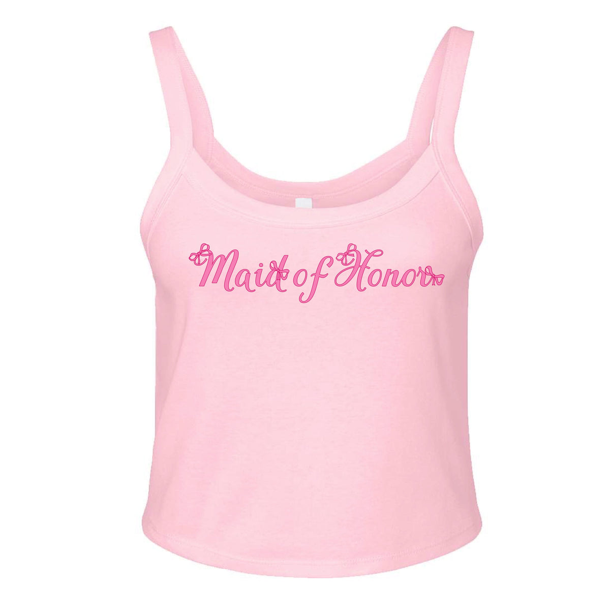Ali & Ariel Pink Bow Bridal Tank Maid of Honor / X-Small