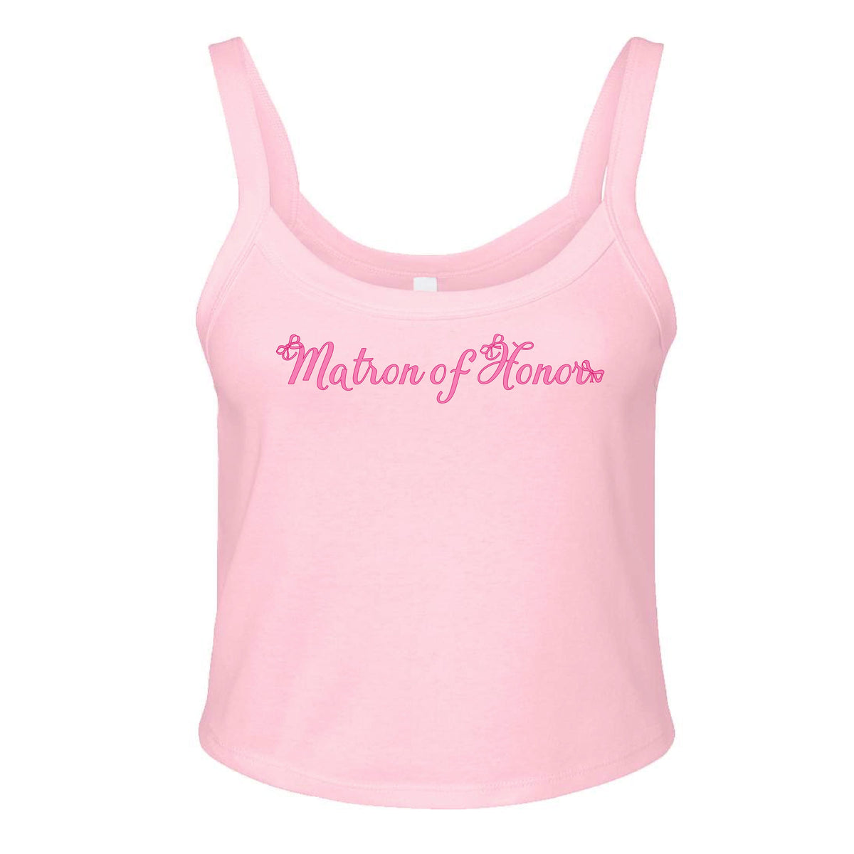 Ali & Ariel Pink Bow Bridal Tank Matron of Honor / X-Small