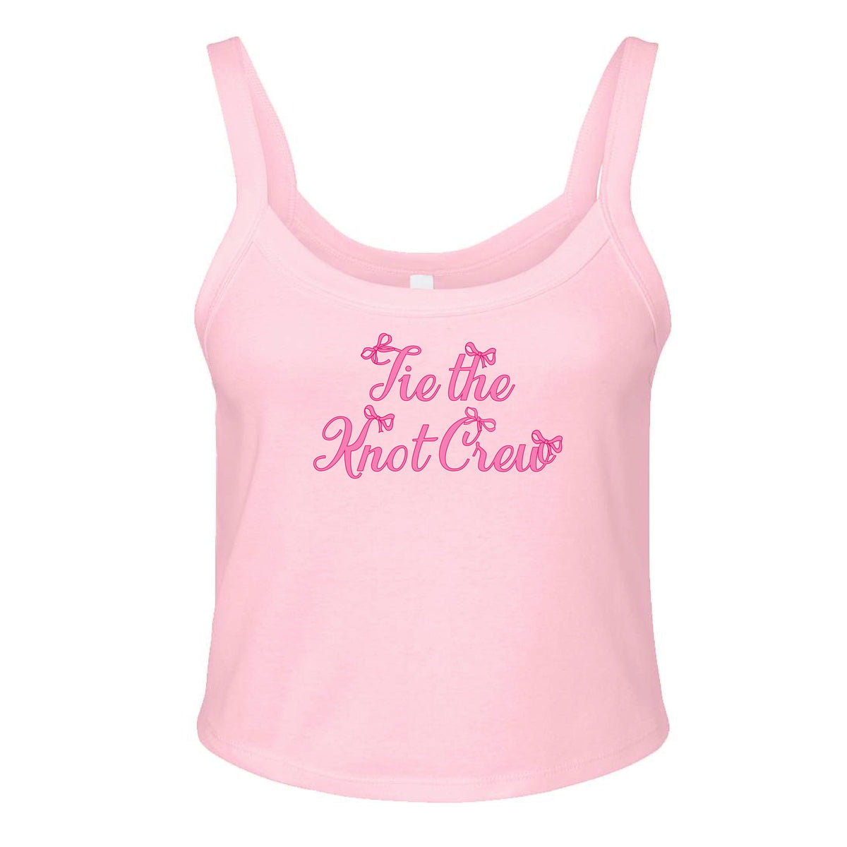 Ali & Ariel Pink Bow Bridal Tank Tie the Knot Crew / X-Small