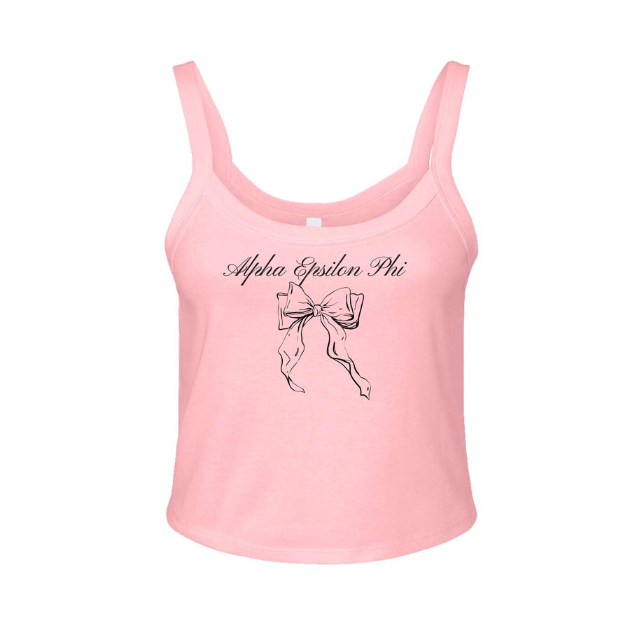 Ali & Ariel Pink Bow Tank Top Alpha Epsilon Phi / XS