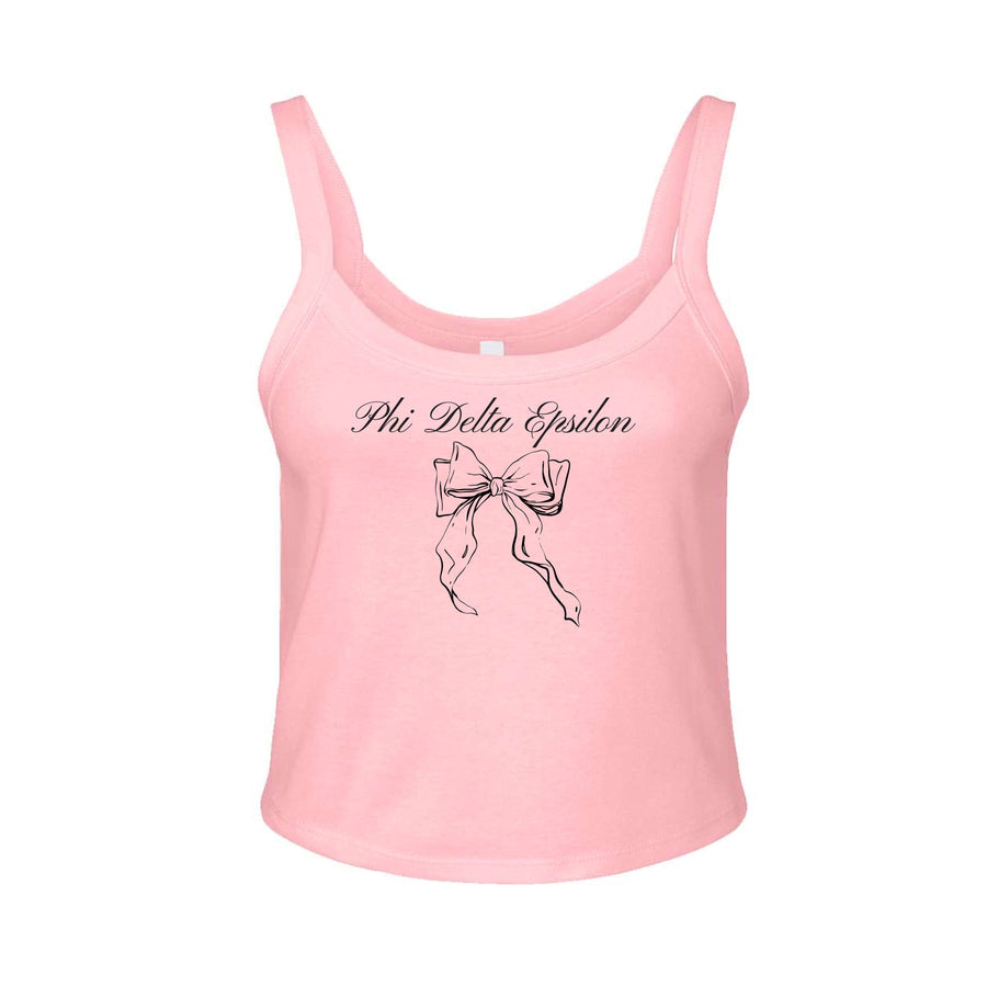 Ali & Ariel Pink Bow Tank Top Phi Delta Epsilon / XS