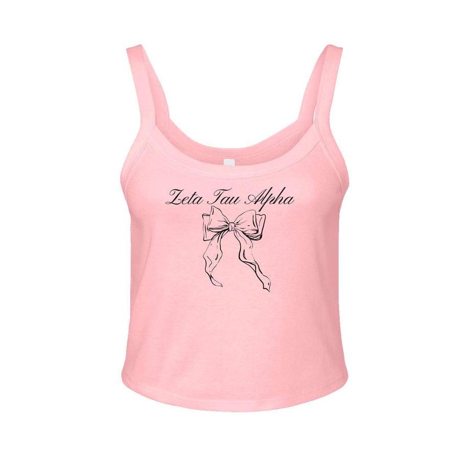 Ali & Ariel Pink Bow Tank Top Zeta Tau Alpha / XS