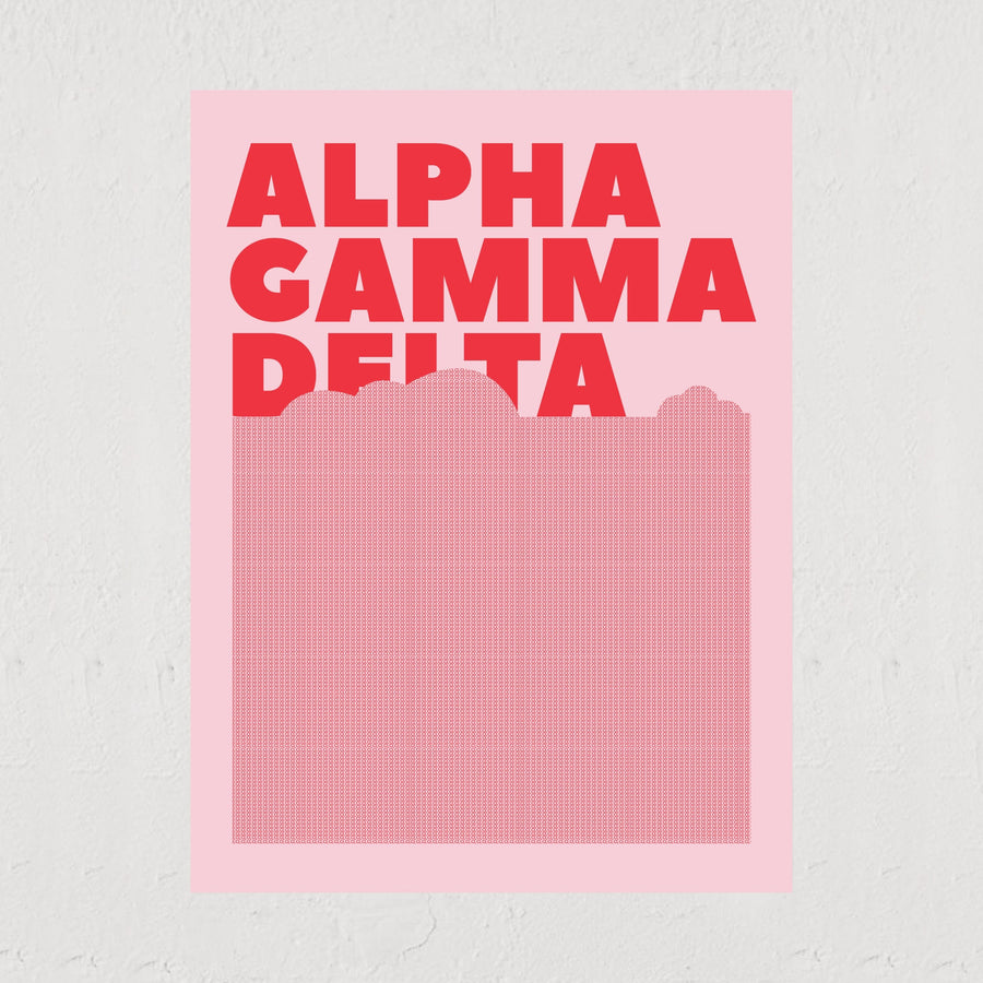Ali & Ariel Pink Clouds Art Print Alpha Gamma Delta / 12x16