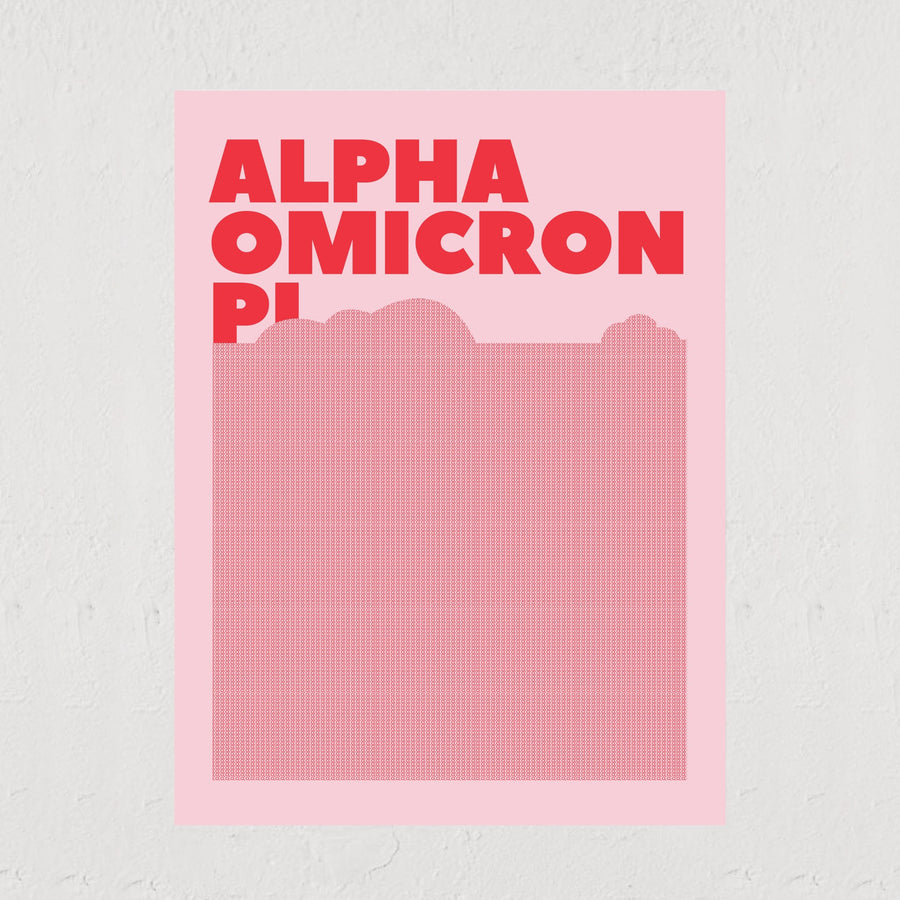Ali & Ariel Pink Clouds Art Print Alpha Omicron Pi / 12x16