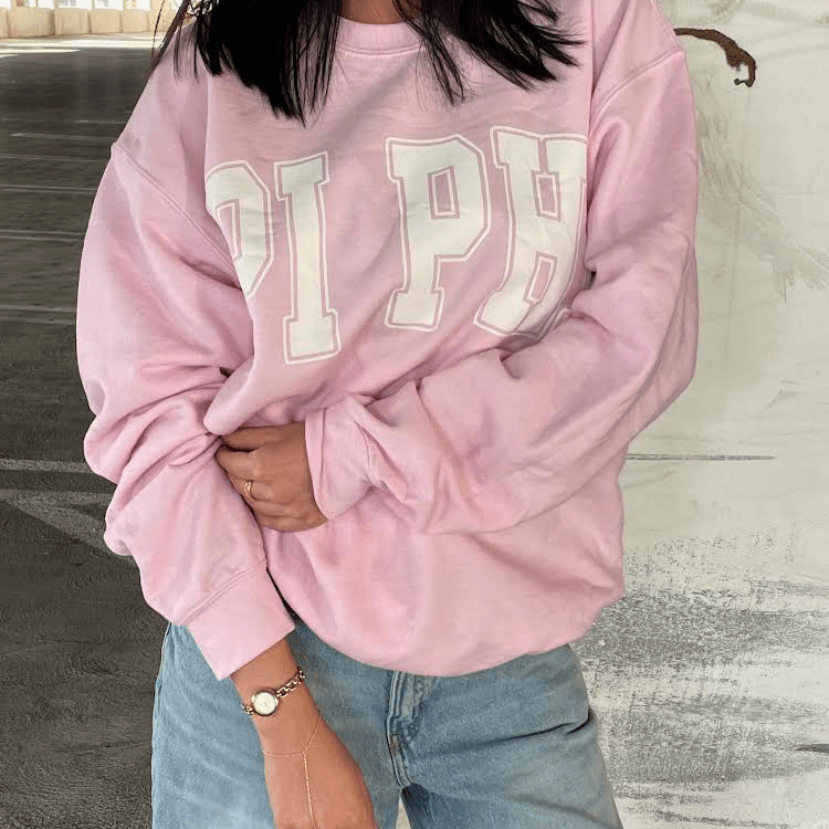 Ali & Ariel Pink Collegiate Crewneck