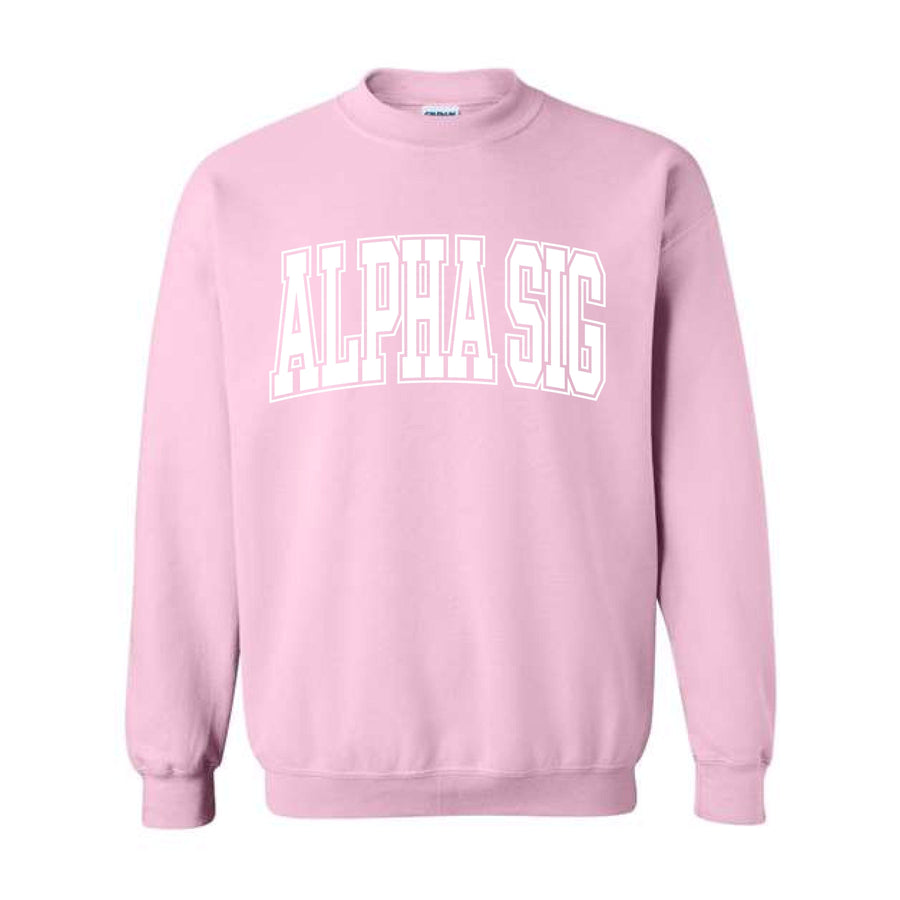 Ali & Ariel Pink Collegiate Crewneck Alpha Sigma Alpha / Medium