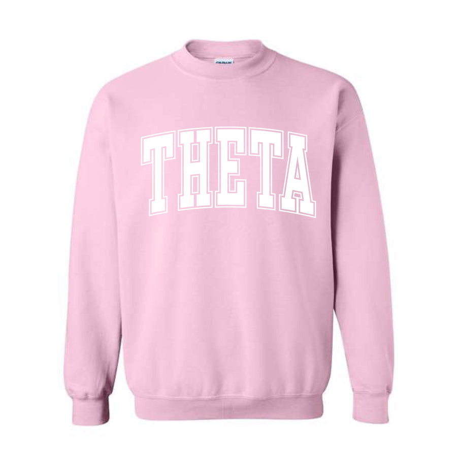 Ali & Ariel Pink Collegiate Crewneck Kappa Alpha Theta / Medium