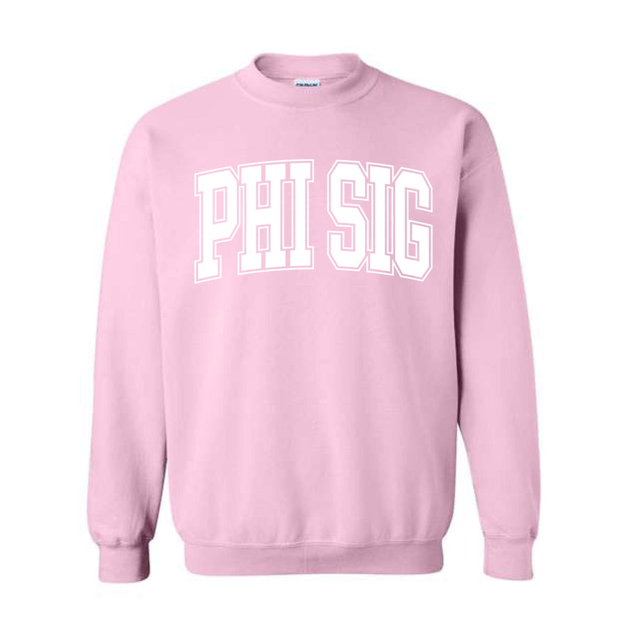 Ali & Ariel Pink Collegiate Crewneck Phi Sigma Sigma / Medium