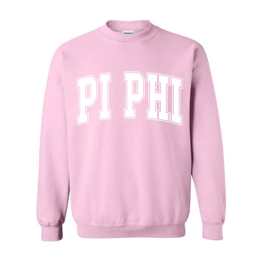 Ali & Ariel Pink Collegiate Crewneck Pi Beta Phi / Medium