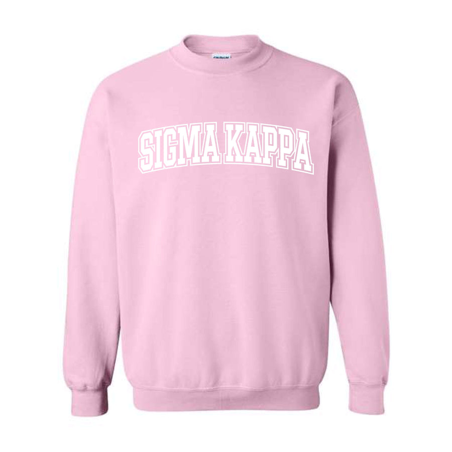 Ali & Ariel Pink Collegiate Crewneck Sigma Kappa / Medium