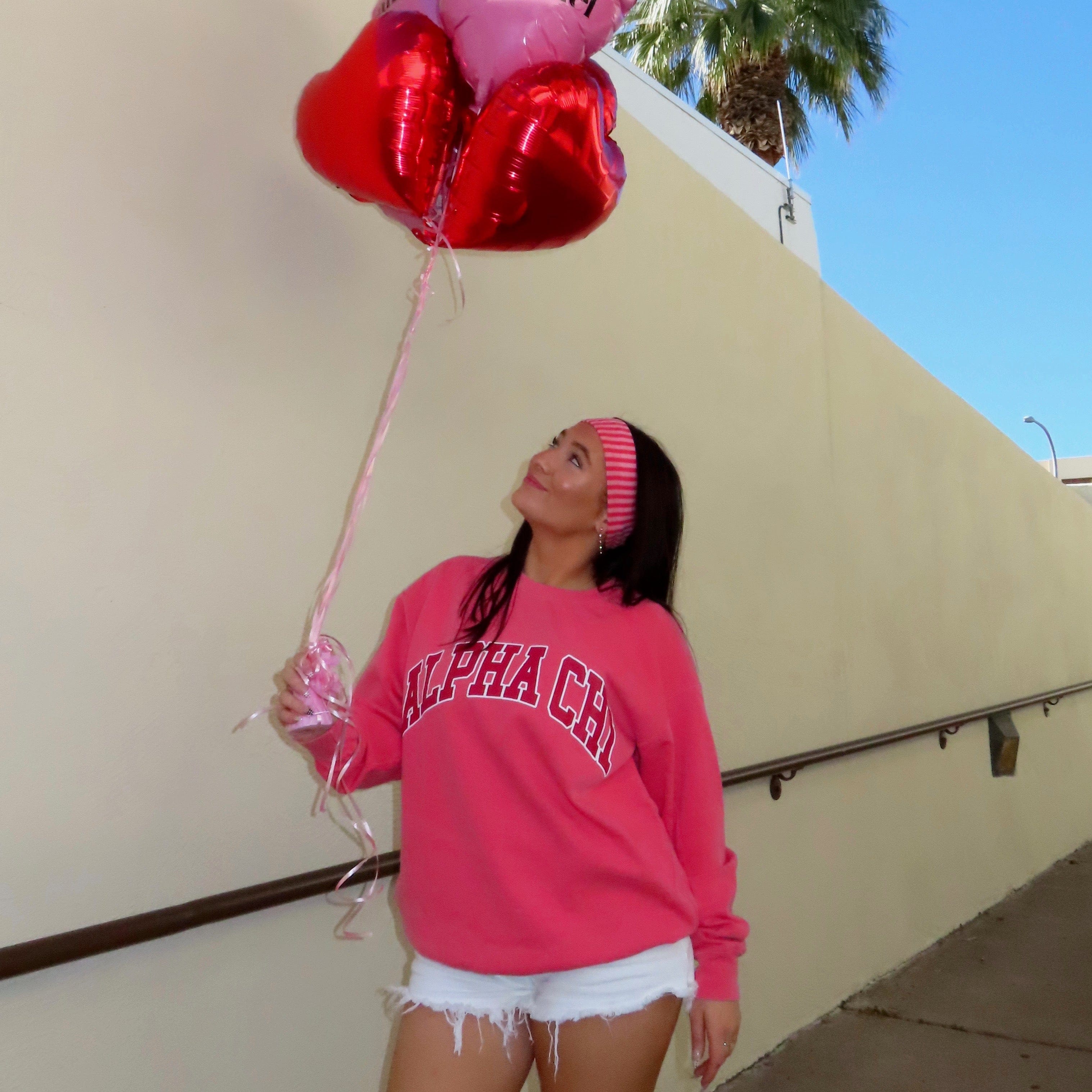 Ali & Ariel Pink Comfort Colors Collegiate Crewneck