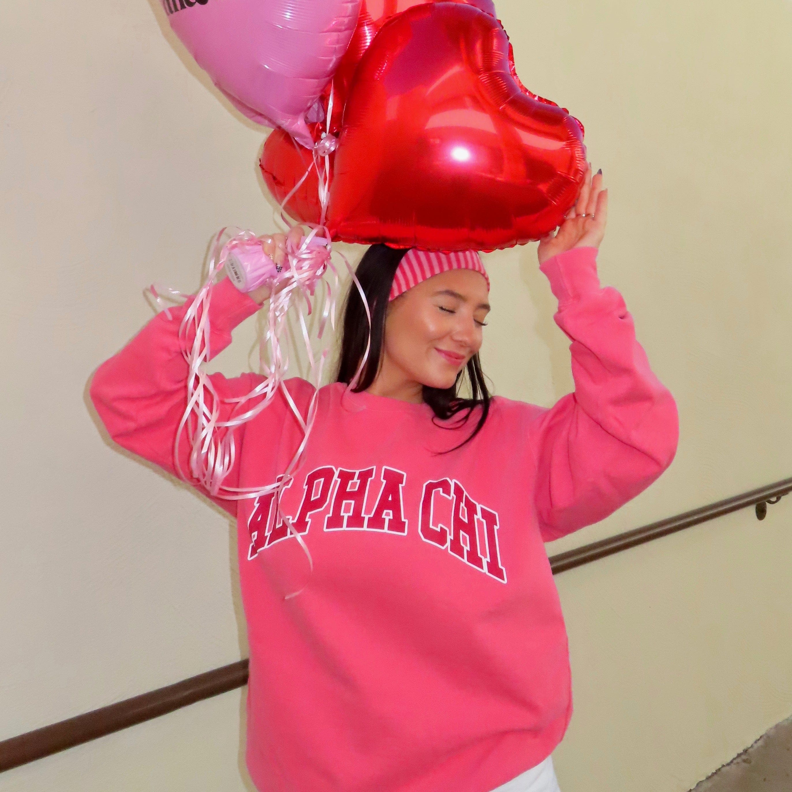 Ali & Ariel Pink Comfort Colors Collegiate Crewneck