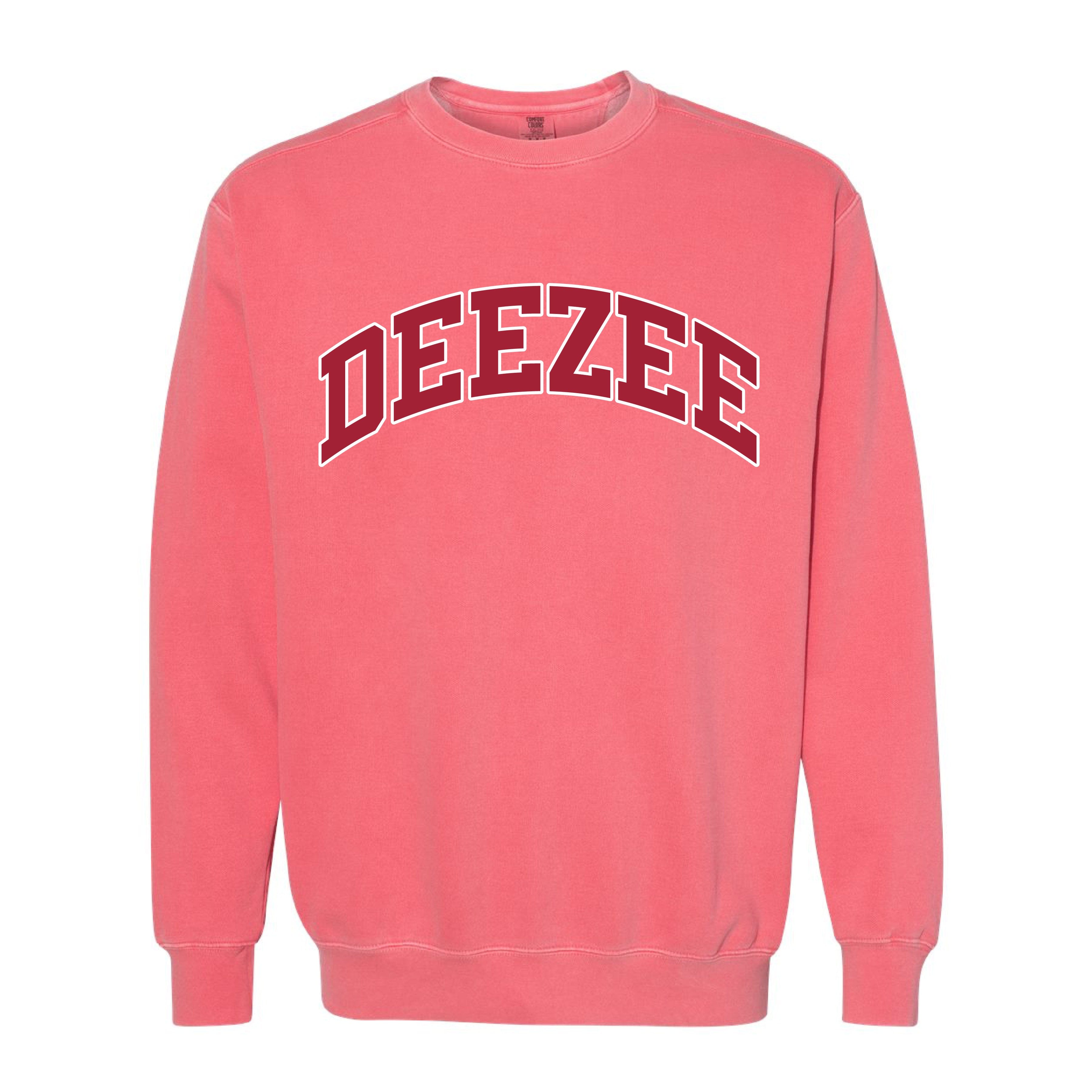 Ali & Ariel Pink Comfort Colors Collegiate Crewneck Delta Zeta / Medium