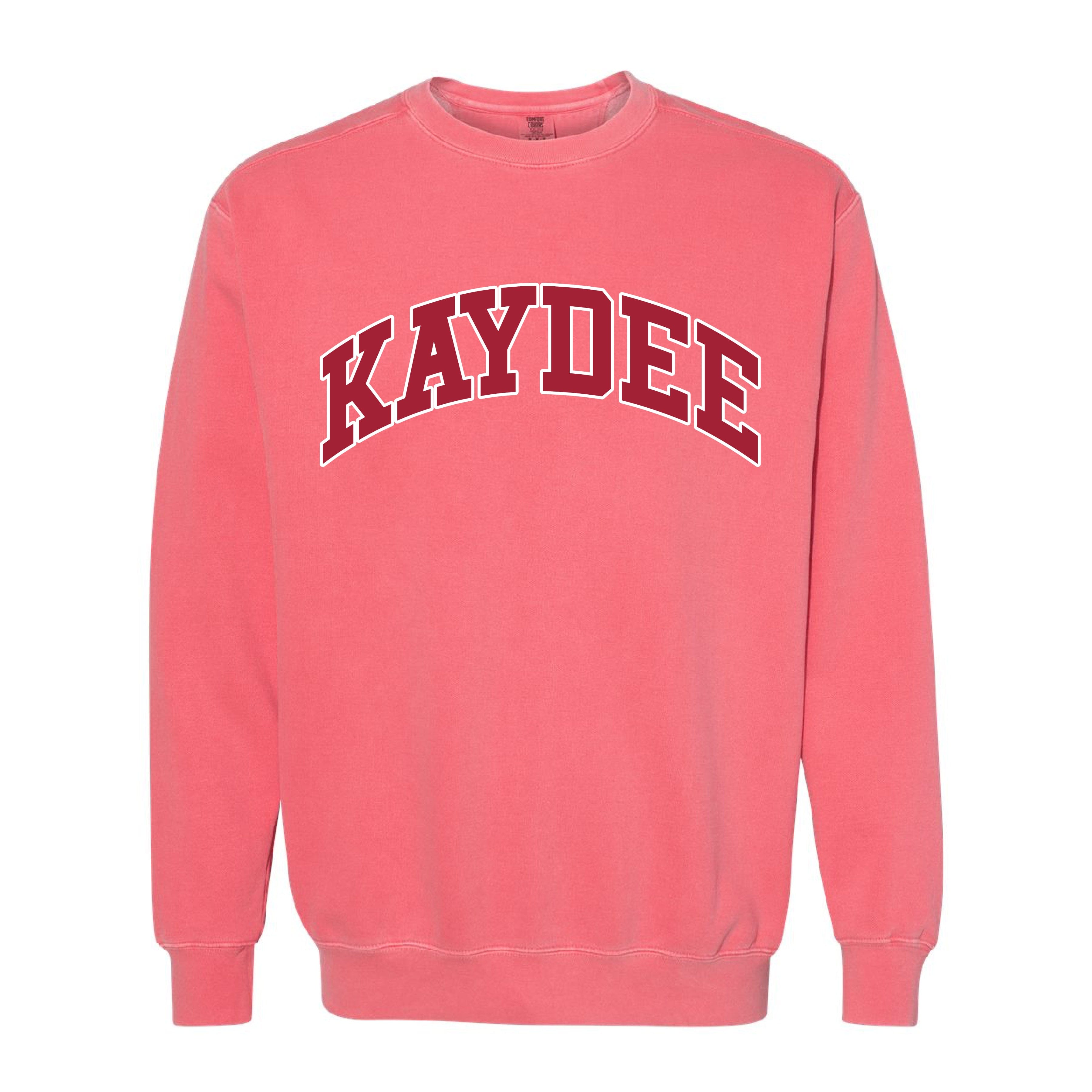 Ali & Ariel Pink Comfort Colors Collegiate Crewneck Kappa Delta / Medium