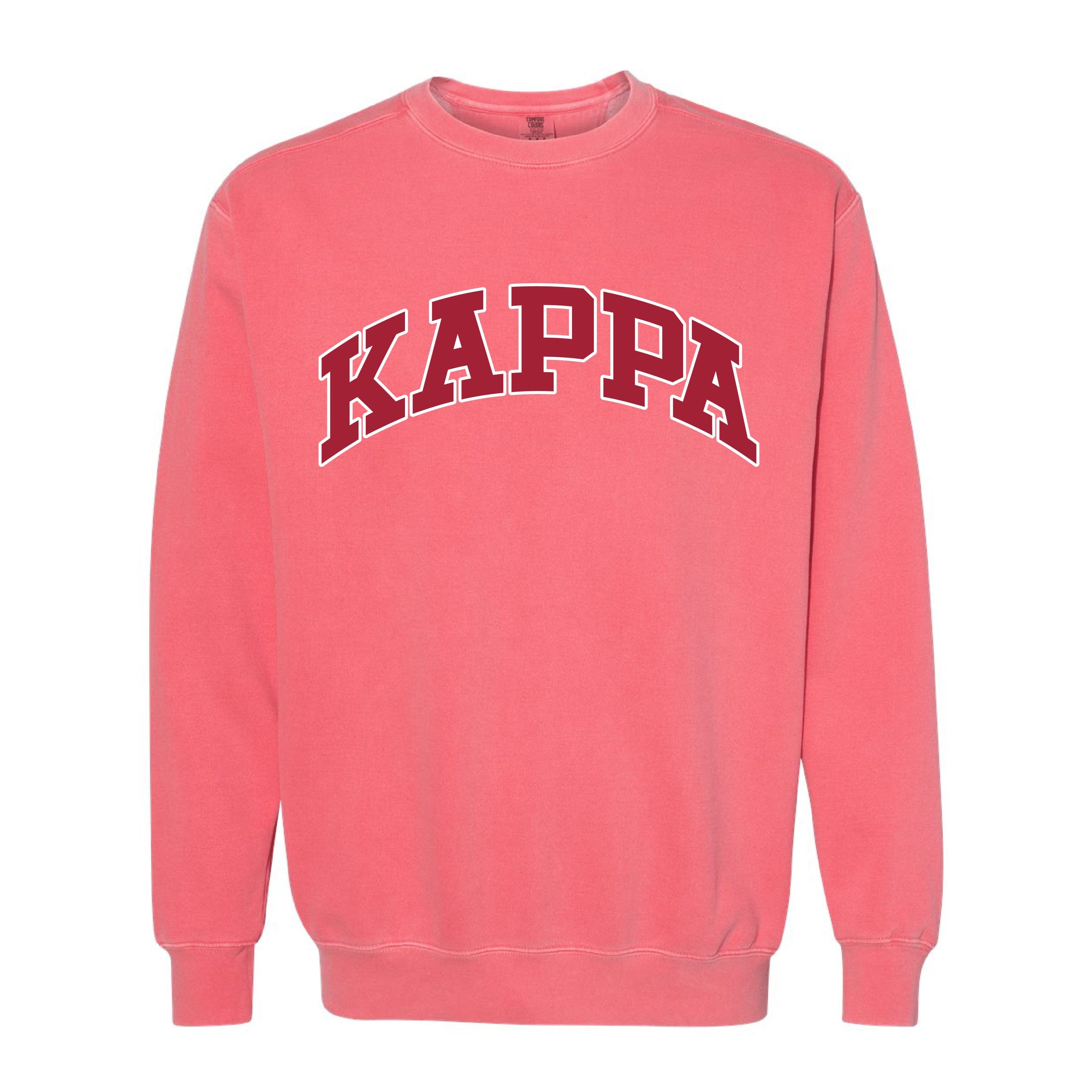Ali & Ariel Pink Comfort Colors Collegiate Crewneck Kappa Kappa Gamma / Medium