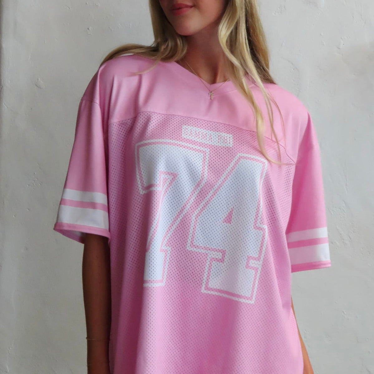 Ali & Ariel Pink Football Jersey