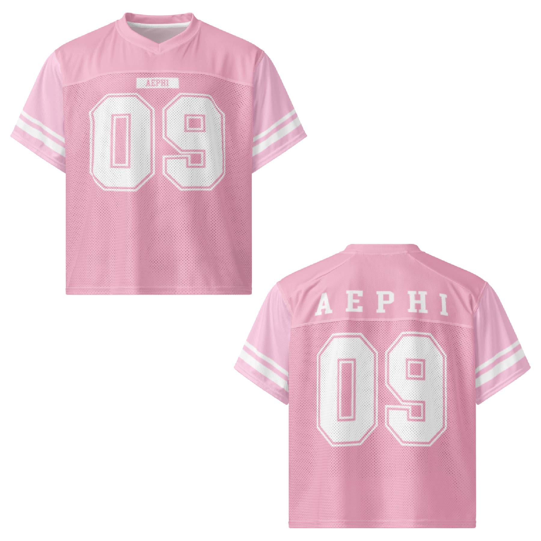 Ali & Ariel Pink Football Jersey Alpha Epsilon Phi / Medium