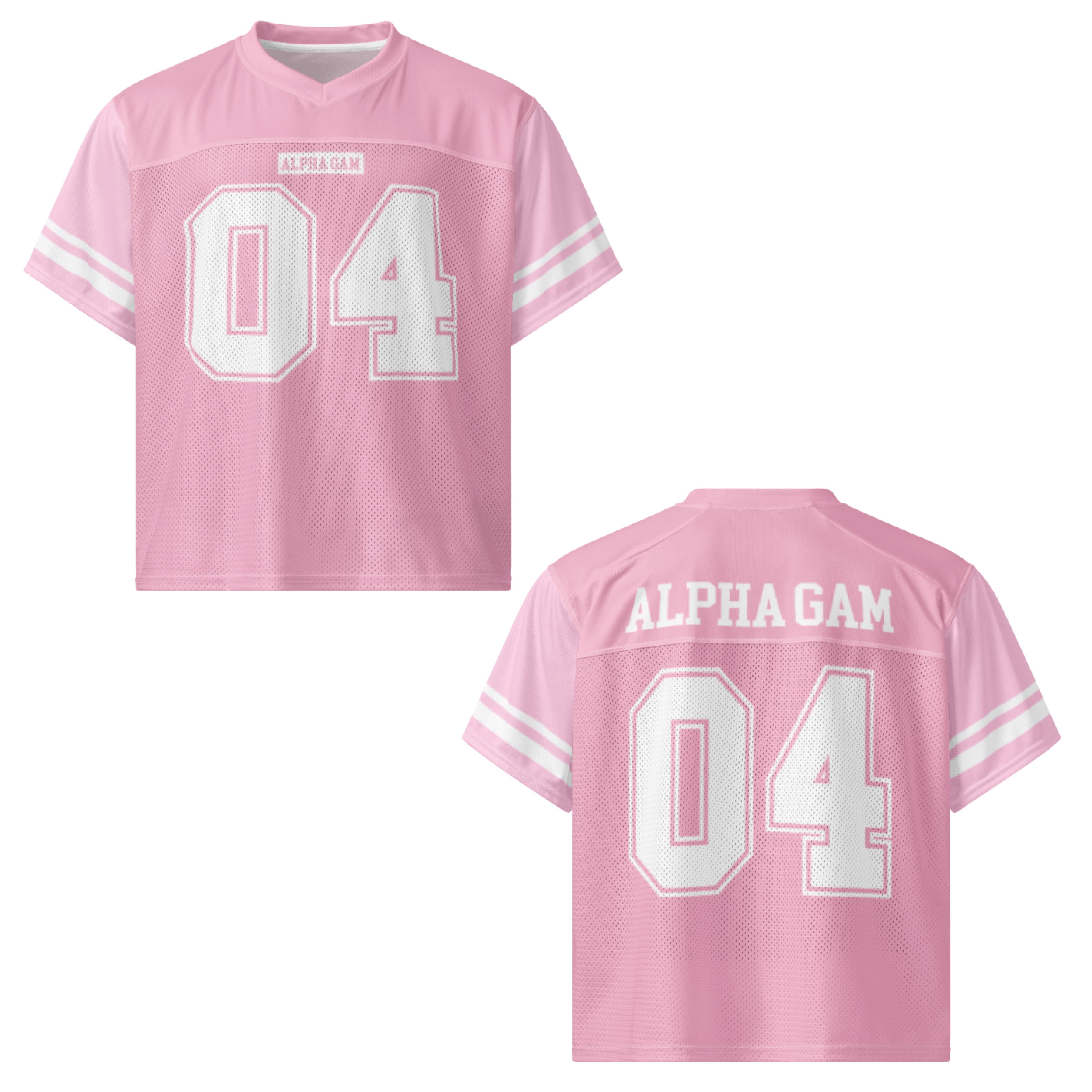 Ali & Ariel Pink Football Jersey Alpha Gamma Delta / Medium