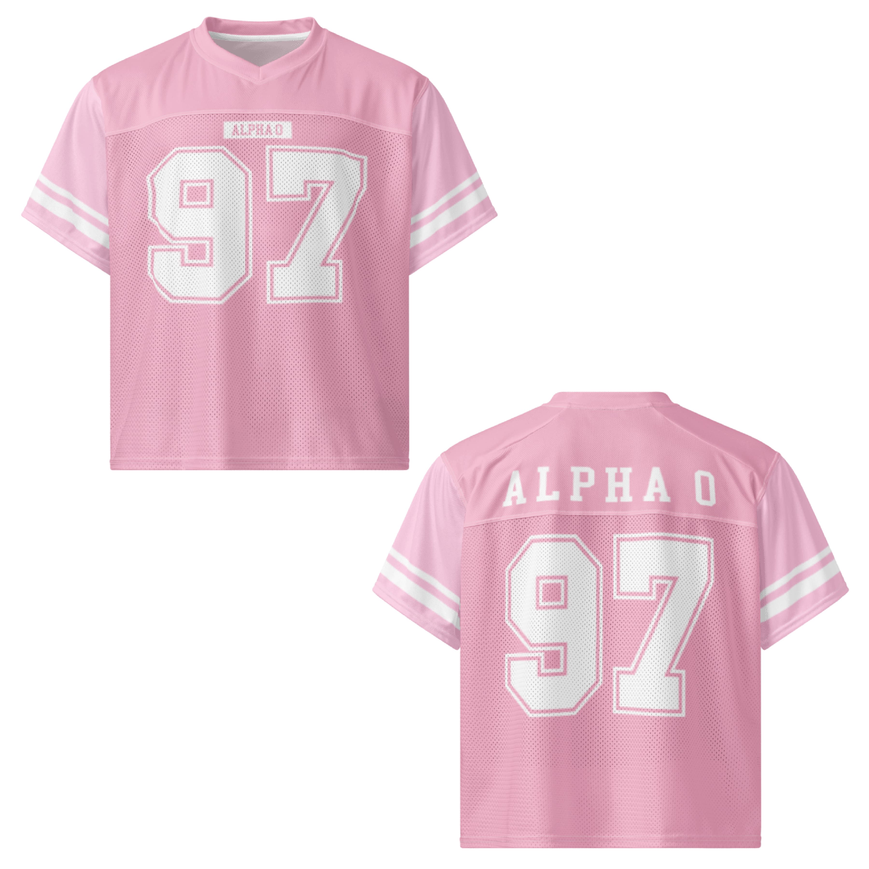 Ali & Ariel Pink Football Jersey Alpha Omicron Pi / Medium