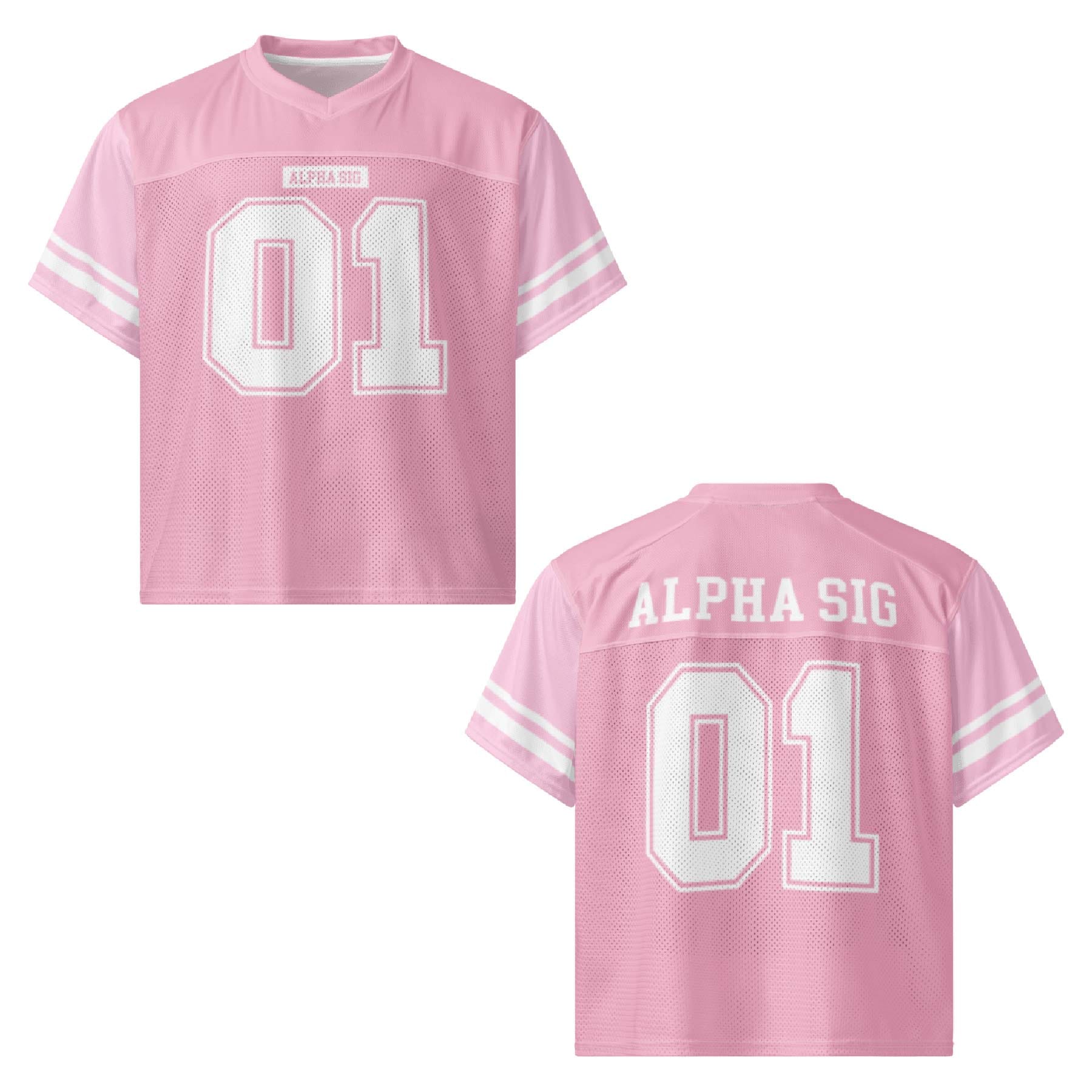Ali & Ariel Pink Football Jersey Alpha Sigma Alpha / Medium
