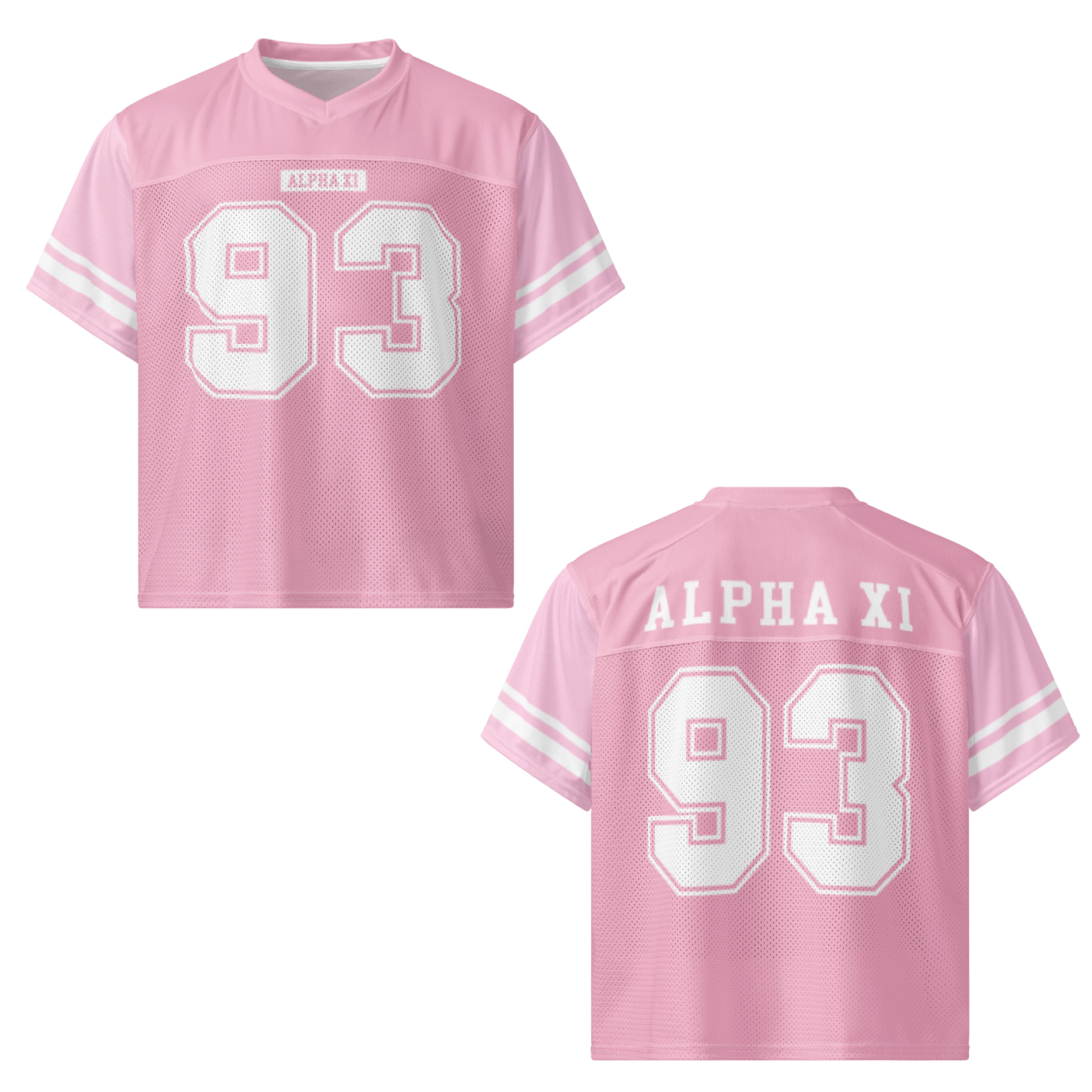 Ali & Ariel Pink Football Jersey Alpha Xi Delta / Medium