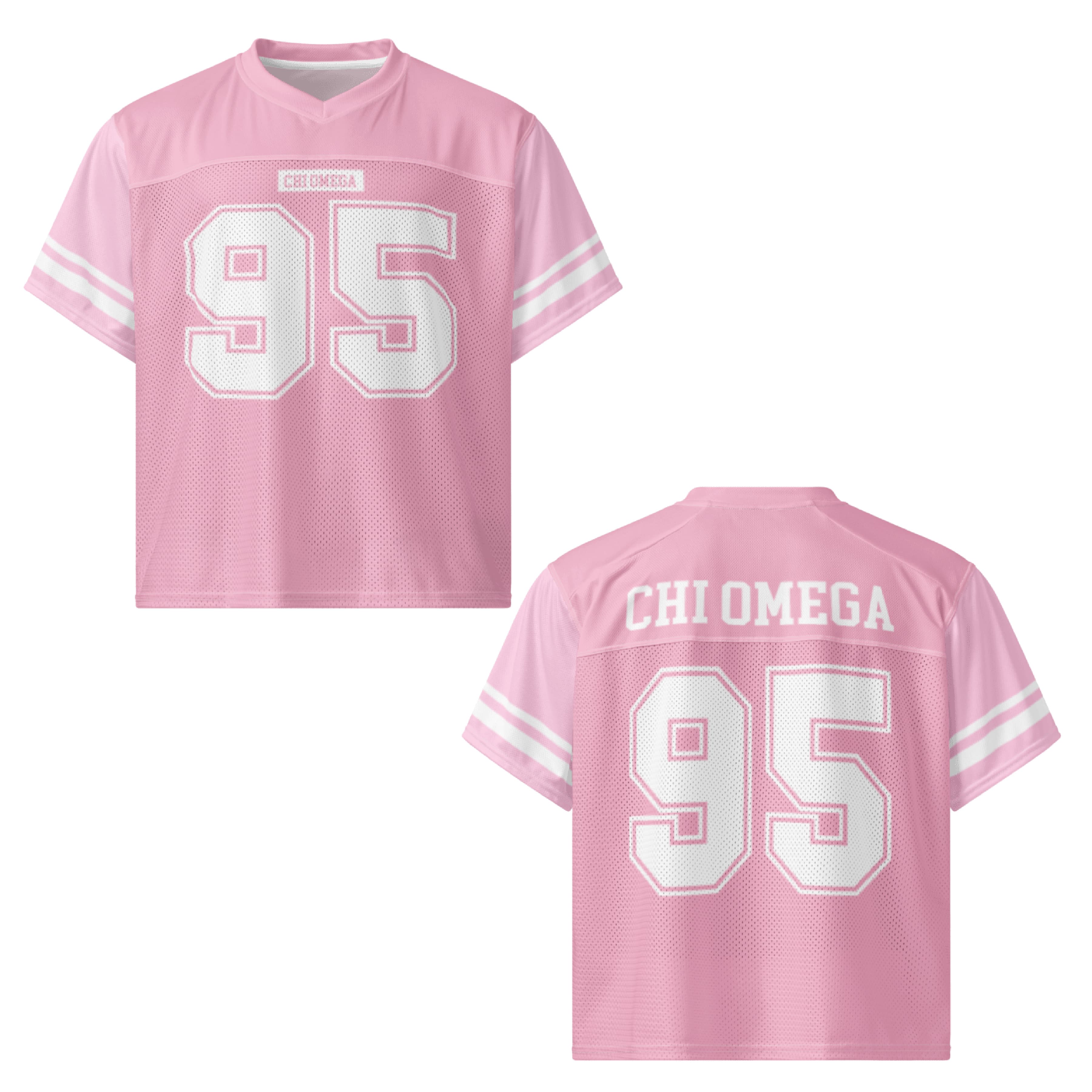 Ali & Ariel Pink Football Jersey Chi Omega / Medium