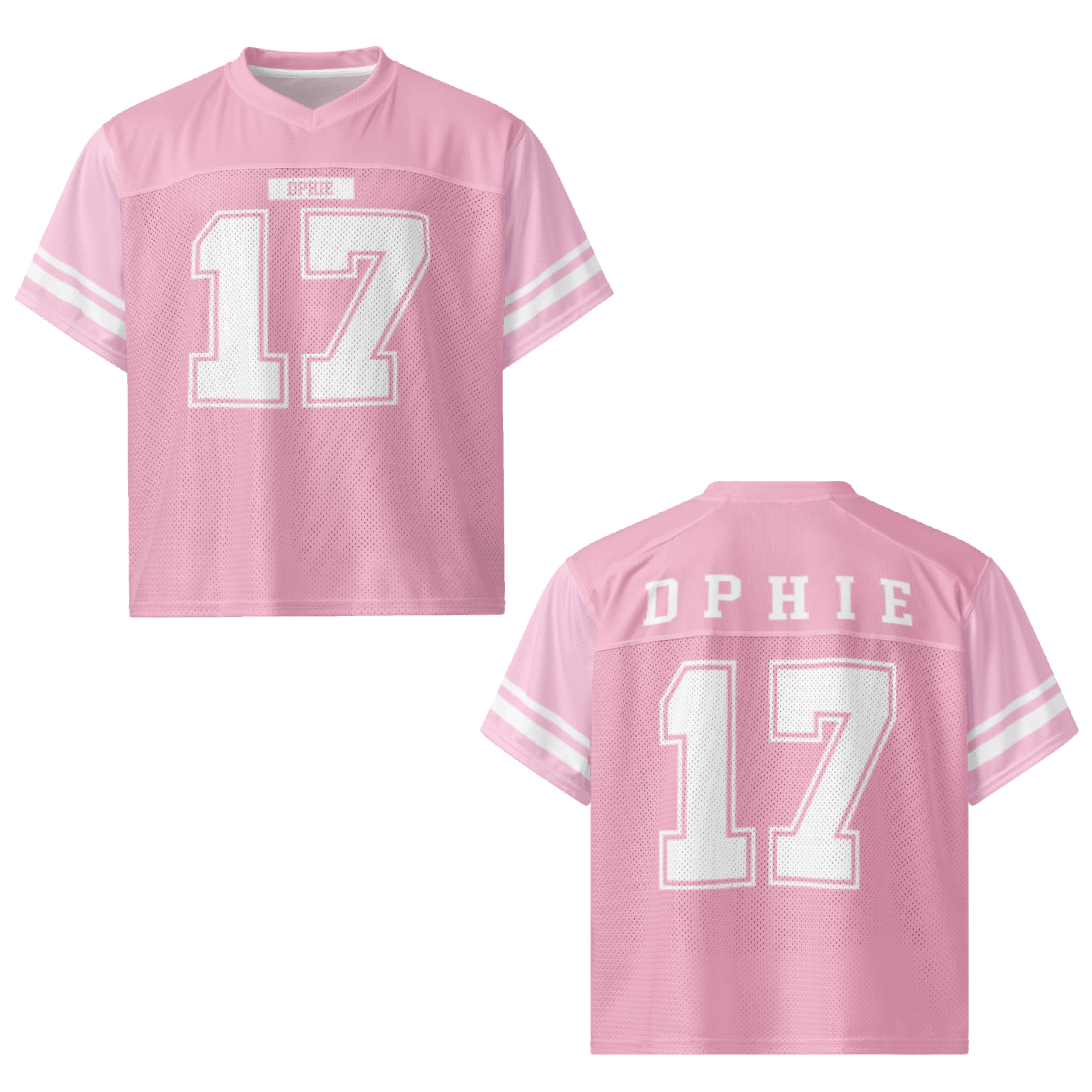 Ali & Ariel Pink Football Jersey Delta Phi Epsilon / Medium