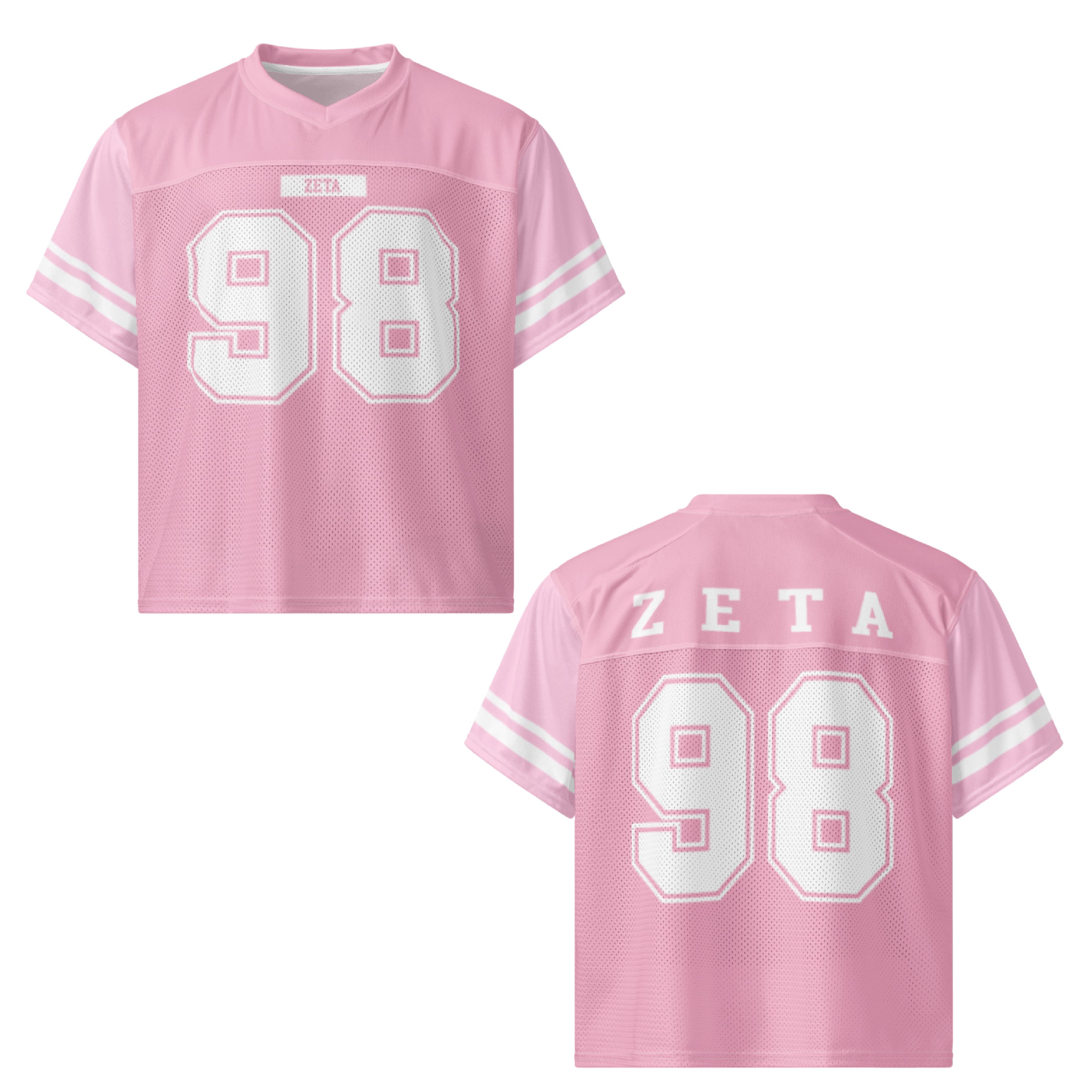 Ali & Ariel Pink Football Jersey Zeta Tau Alpha / Medium