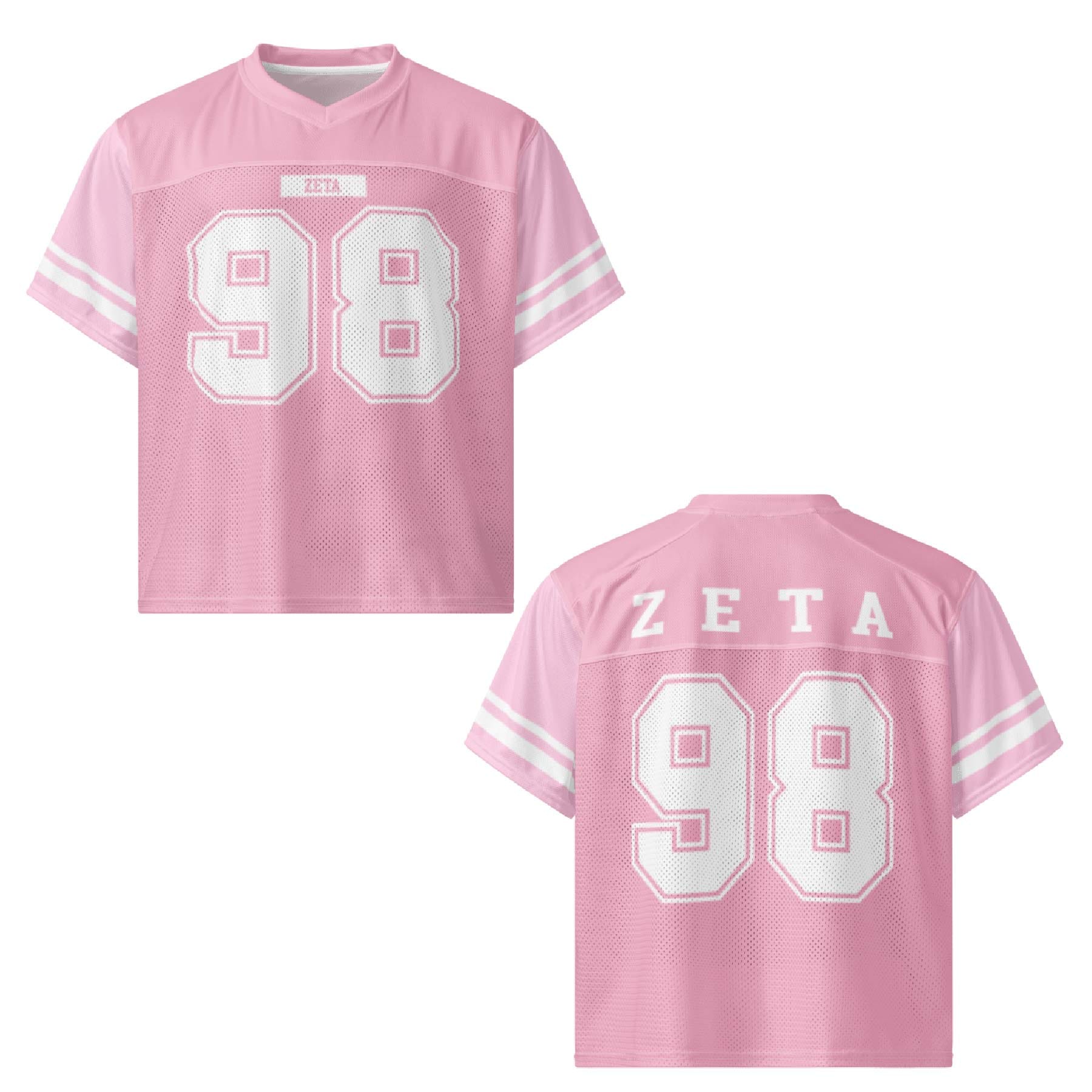 Ali & Ariel Pink Football Jersey Zeta Tau Alpha / Medium