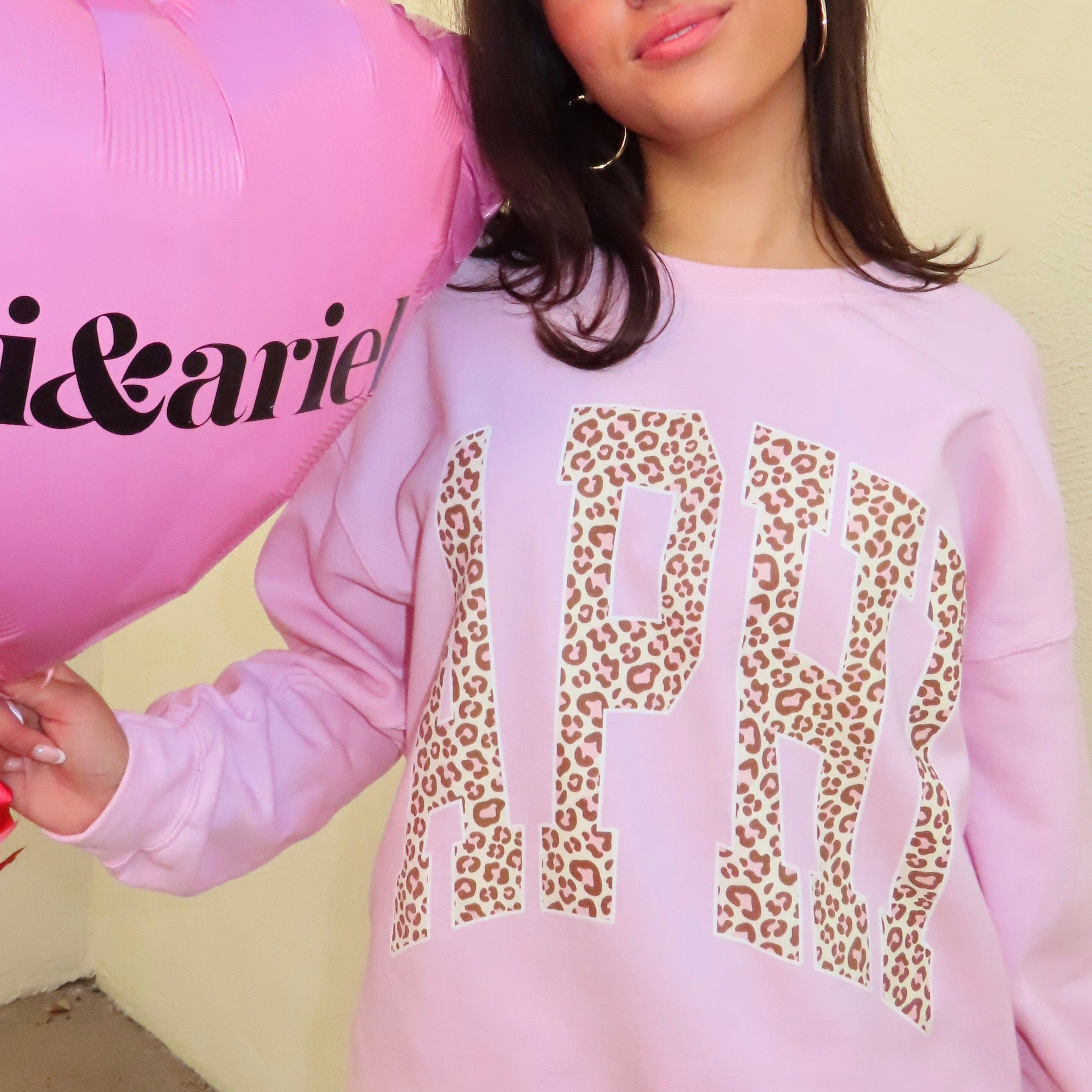 Ali & Ariel Pink Leopard Crewneck