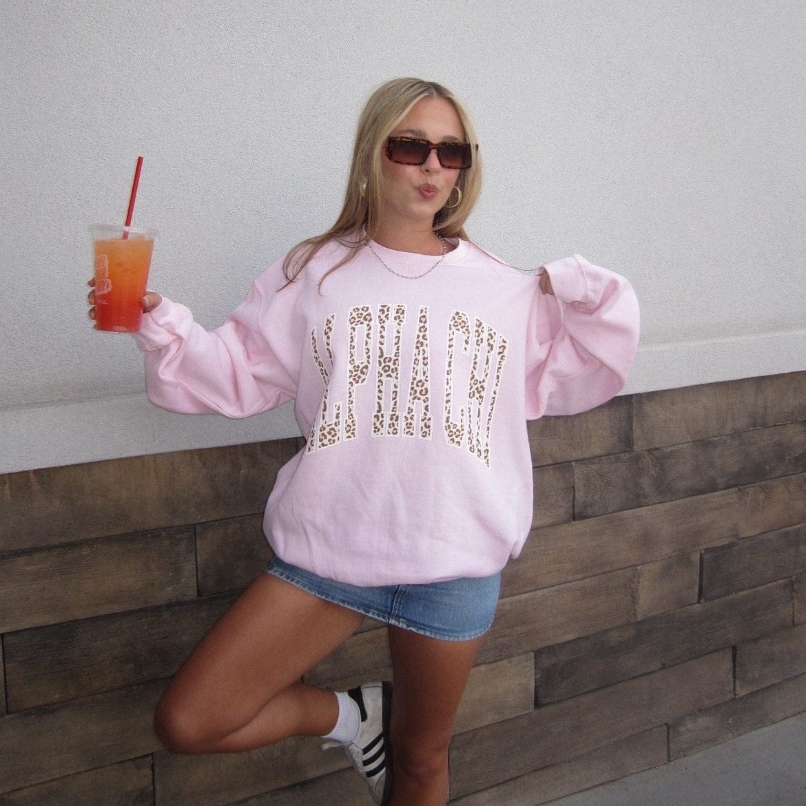 Ali & Ariel Pink Leopard Crewneck