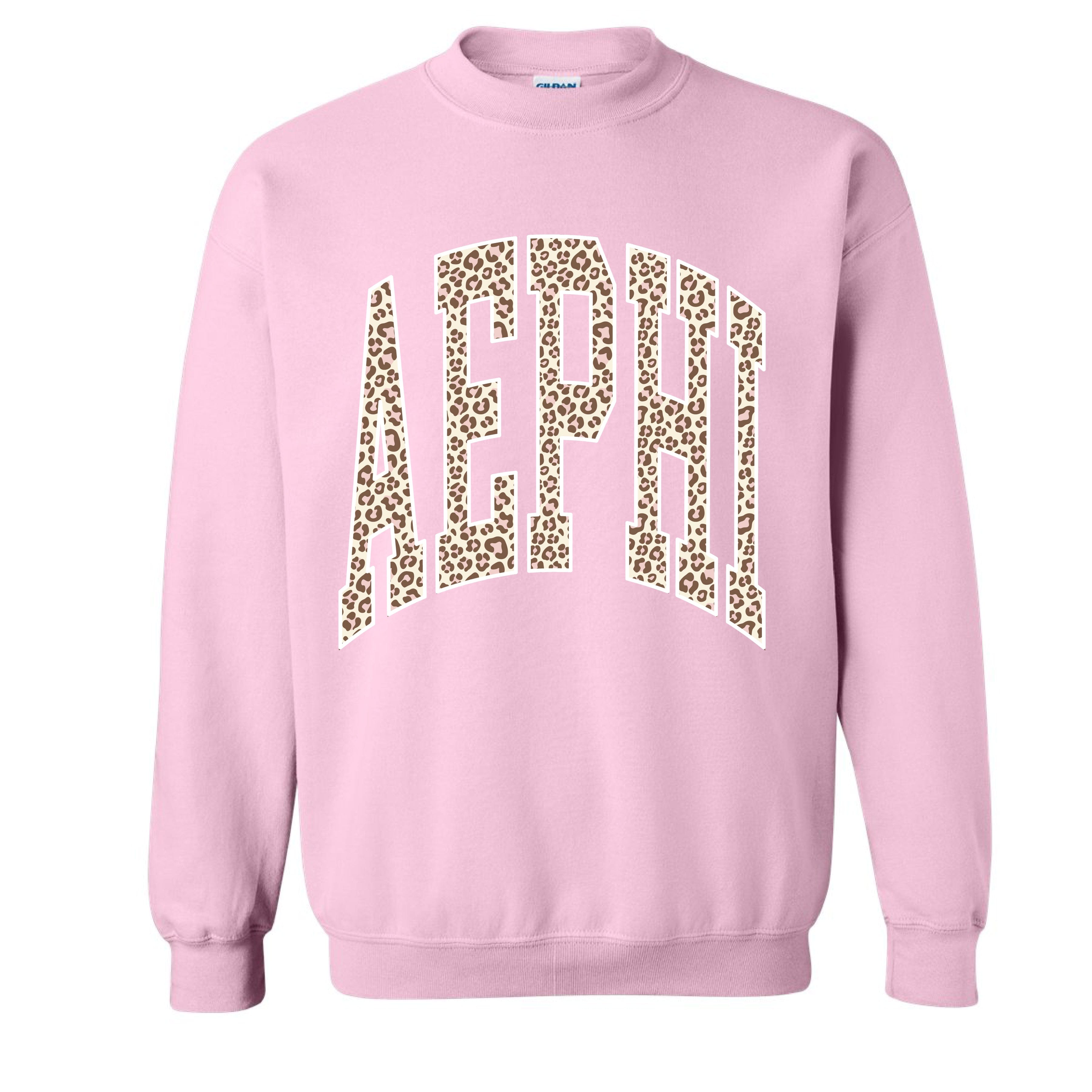 Ali & Ariel Pink Leopard Crewneck Alpha Epsilon Phi / Medium