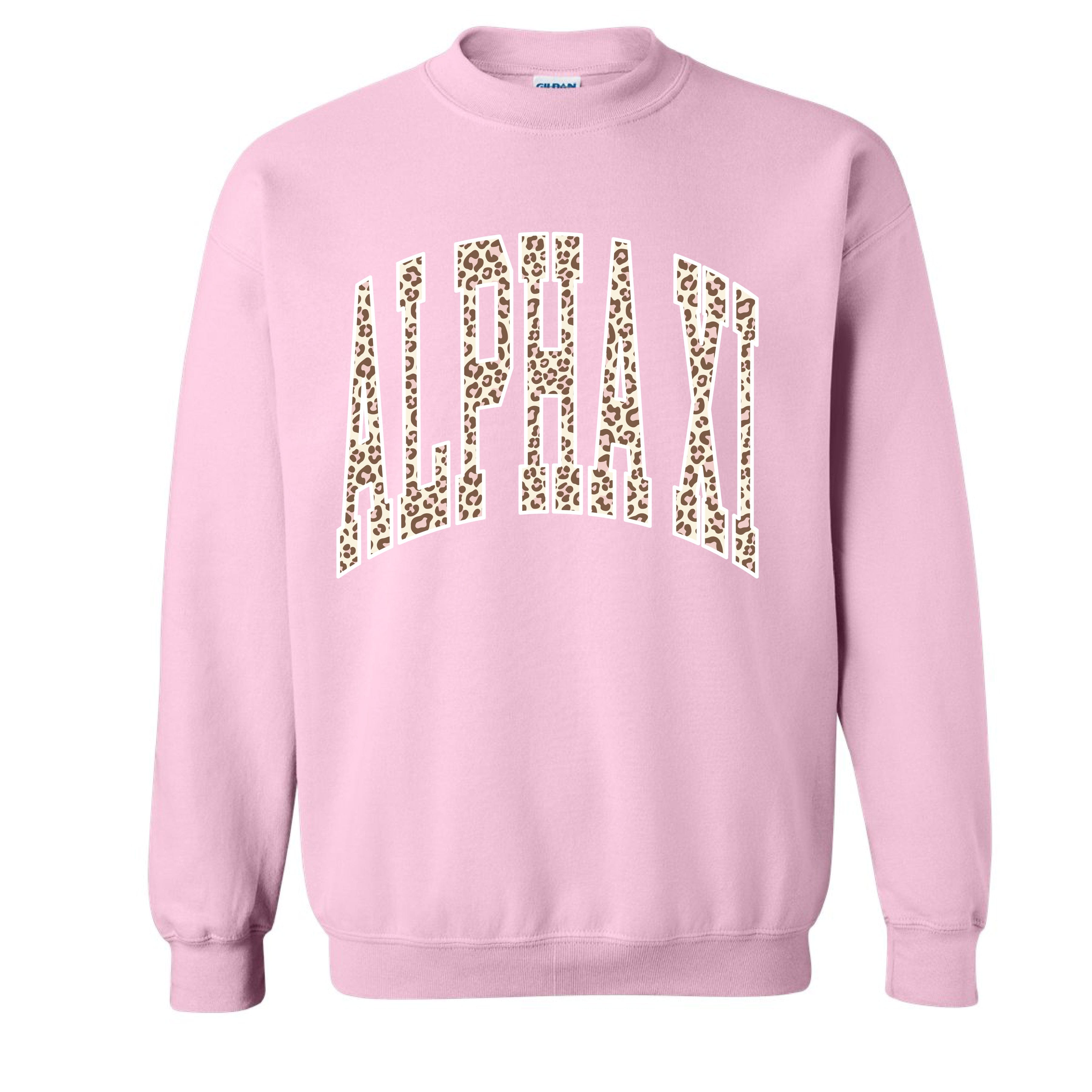 Ali & Ariel Pink Leopard Crewneck Alpha Xi Delta / Medium