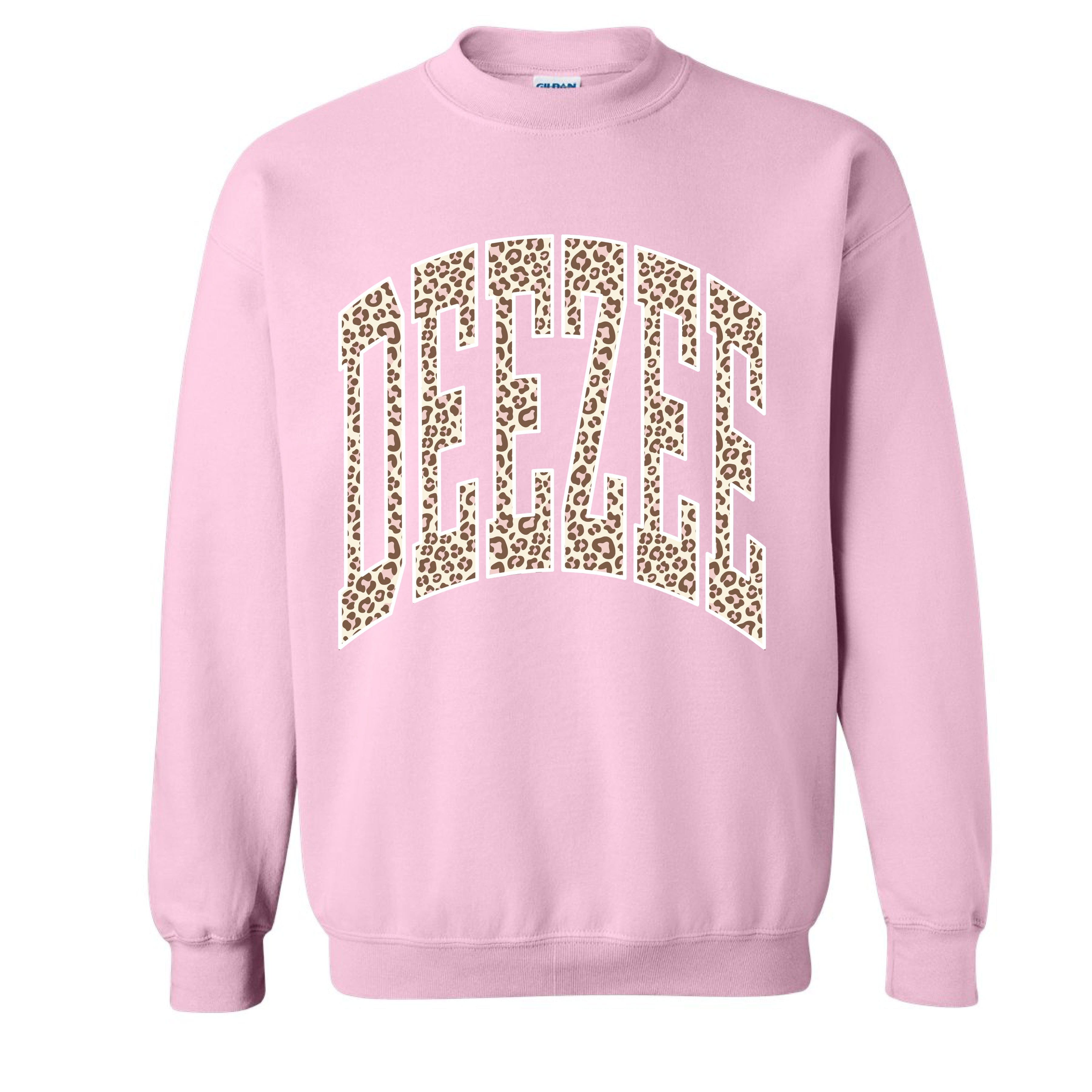 Ali & Ariel Pink Leopard Crewneck Delta Zeta / Medium