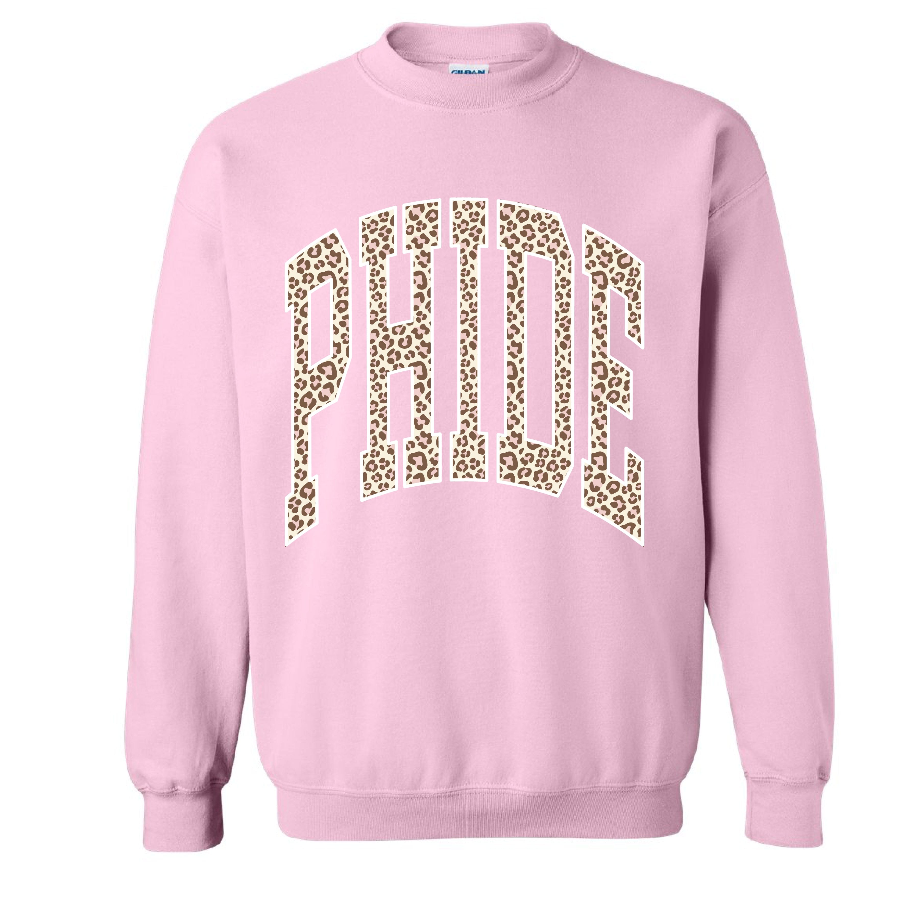 Ali & Ariel Pink Leopard Crewneck Phi Delta Epsilon / Medium
