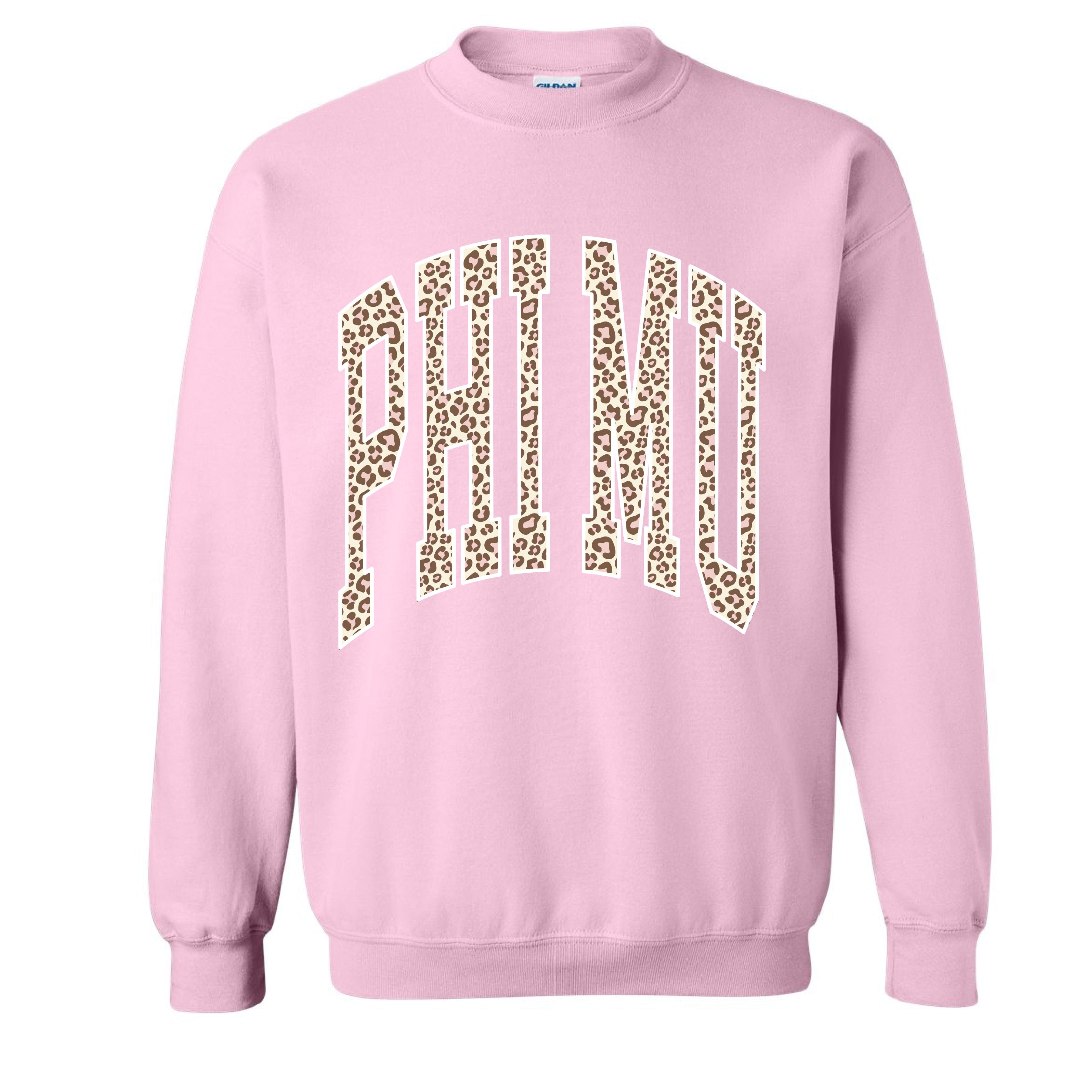 Ali & Ariel Pink Leopard Crewneck Phi Mu / Medium