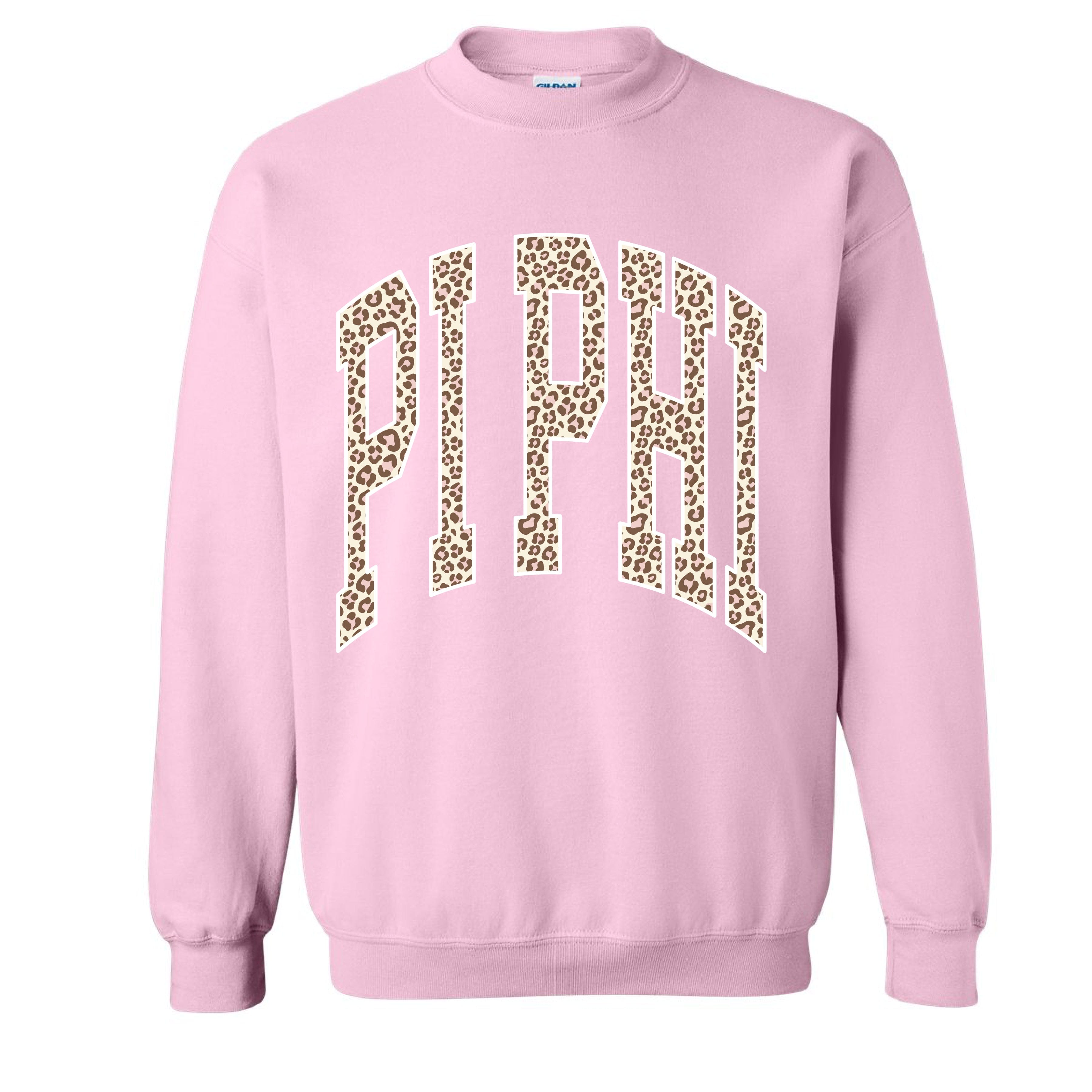 Ali & Ariel Pink Leopard Crewneck Pi Beta Phi / Medium