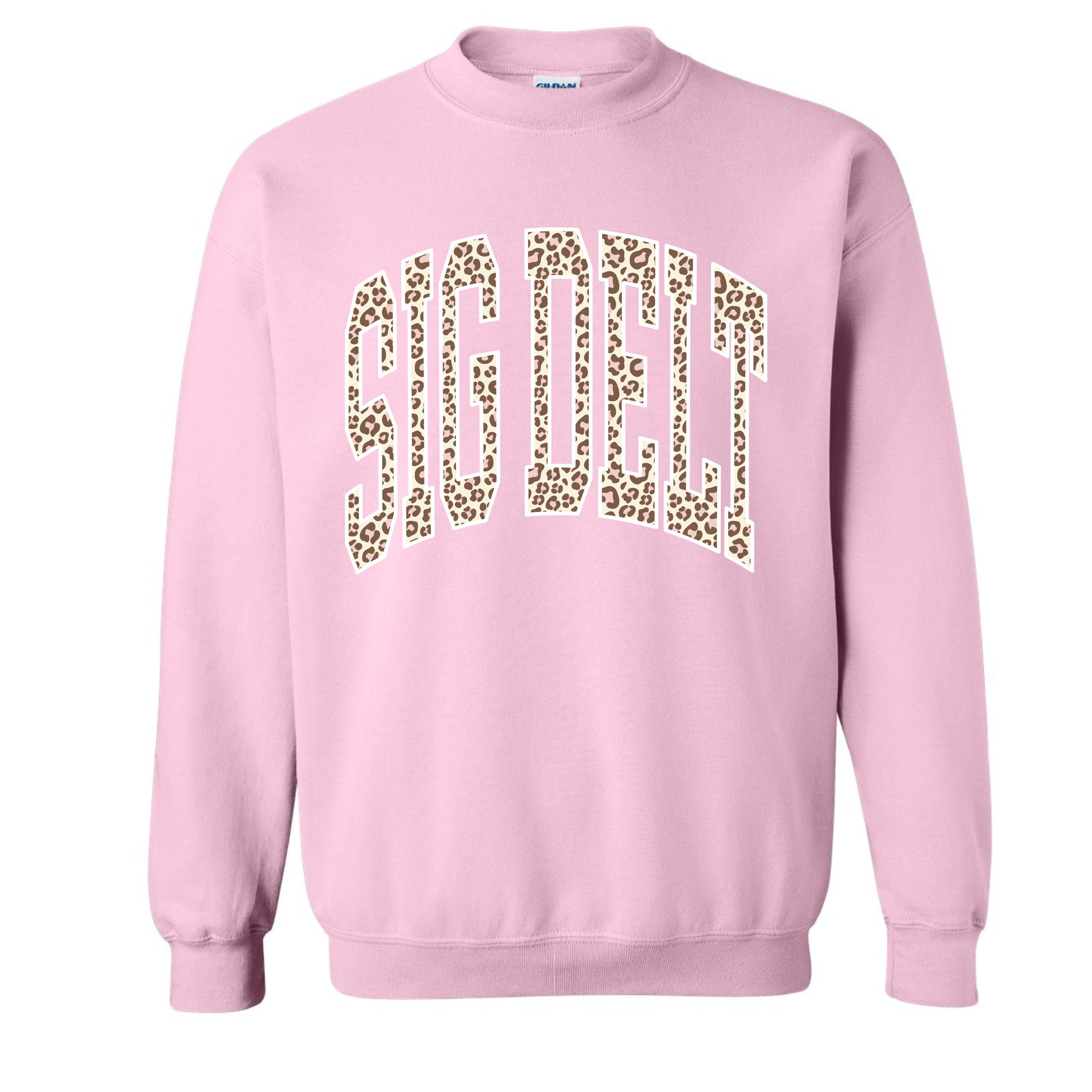 Ali & Ariel Pink Leopard Crewneck Sigma Delta Tau / Medium
