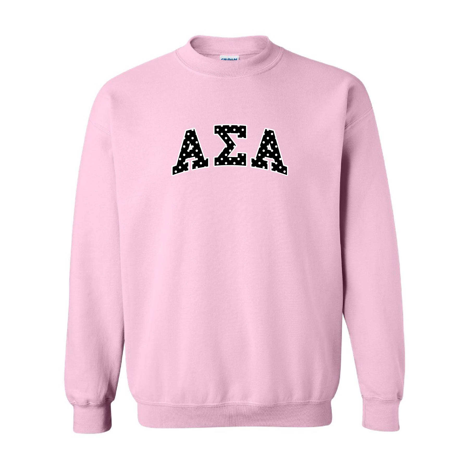 Ali & Ariel Pink Polka Dot Embroidered Crewneck Alpha Sigma Alpha / Medium