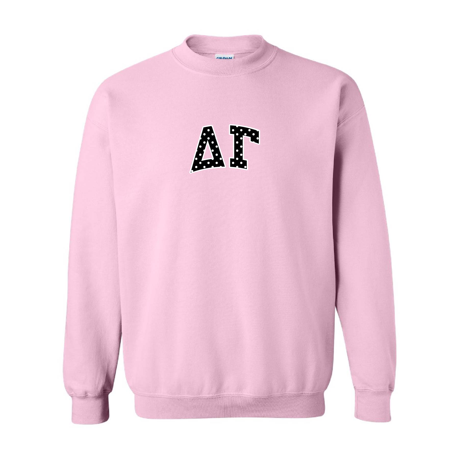 Ali & Ariel Pink Polka Dot Embroidered Crewneck Delta Gamma / Medium