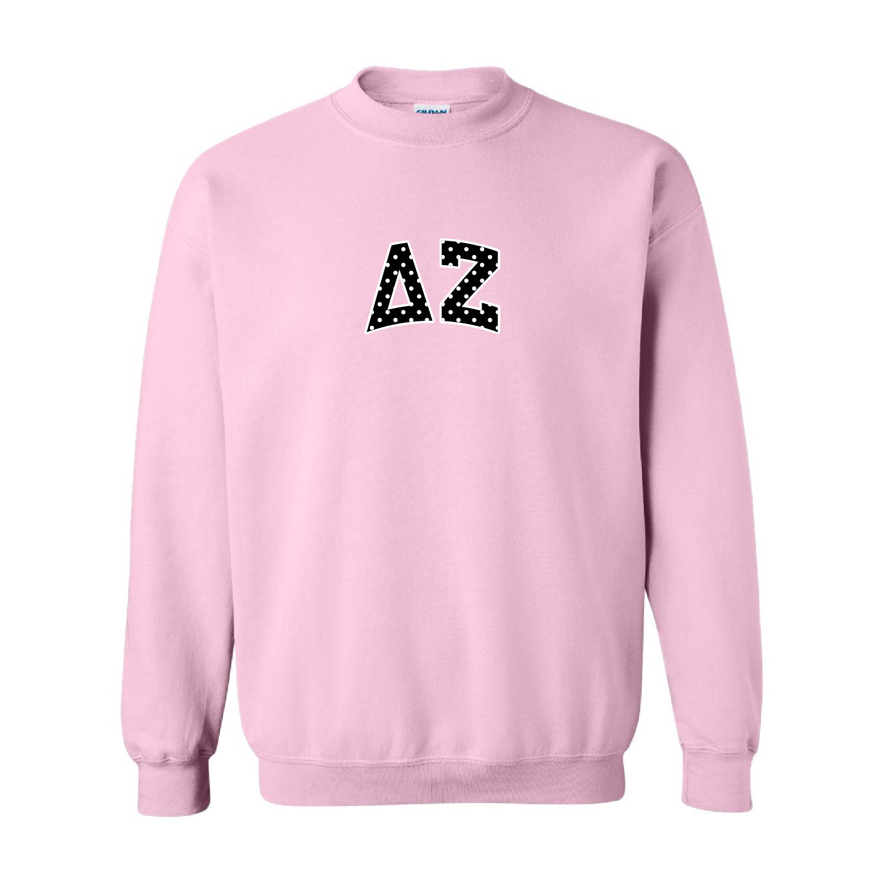 Ali & Ariel Pink Polka Dot Embroidered Crewneck Delta Zeta / Medium