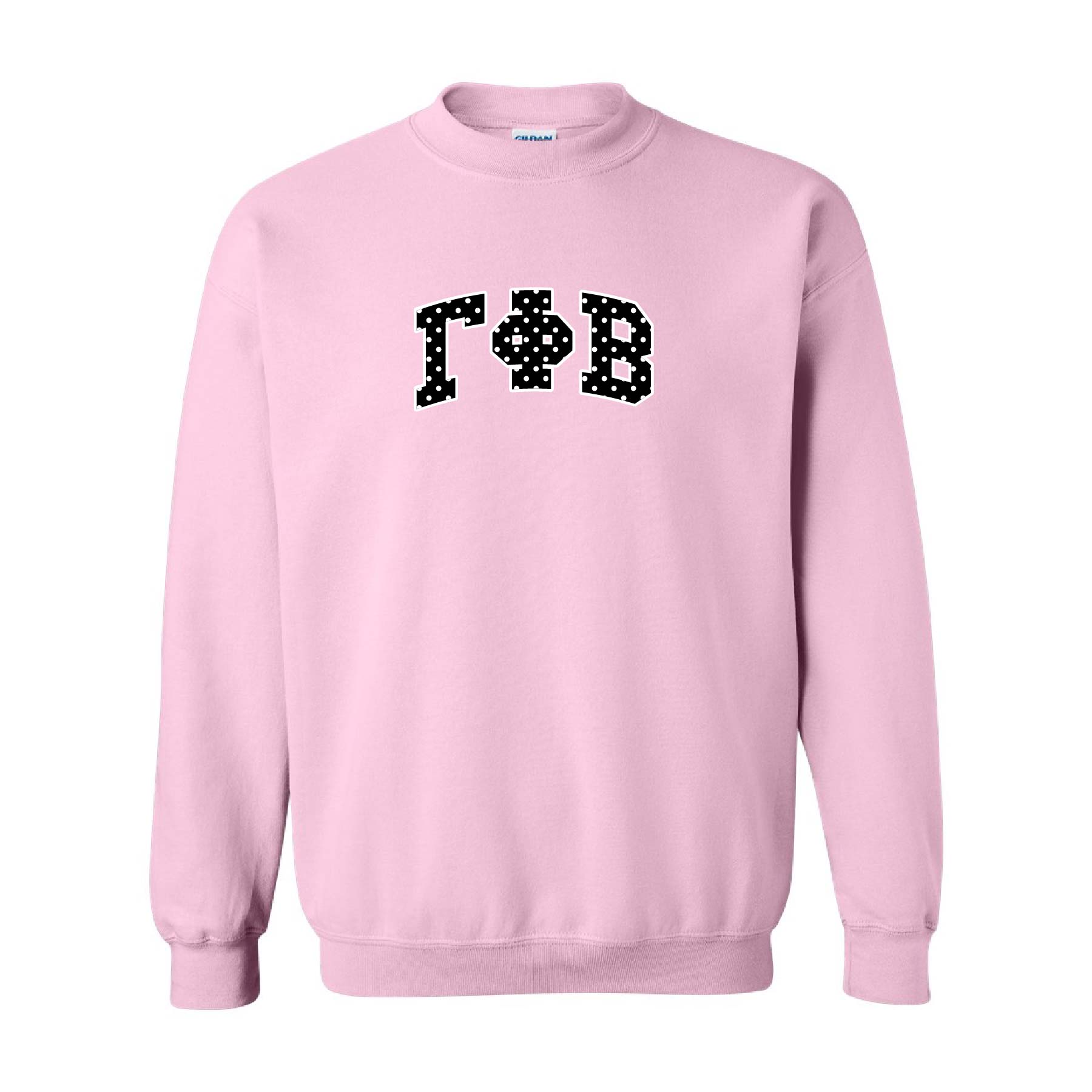 Ali & Ariel Pink Polka Dot Embroidered Crewneck Gamma Phi Beta / Medium