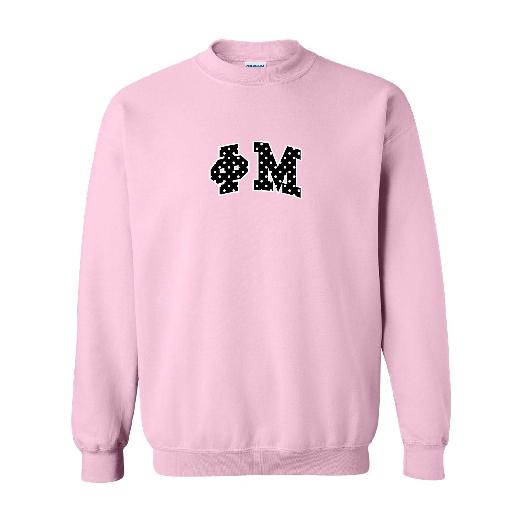 Ali & Ariel Pink Polka Dot Embroidered Crewneck Phi Mu / Medium