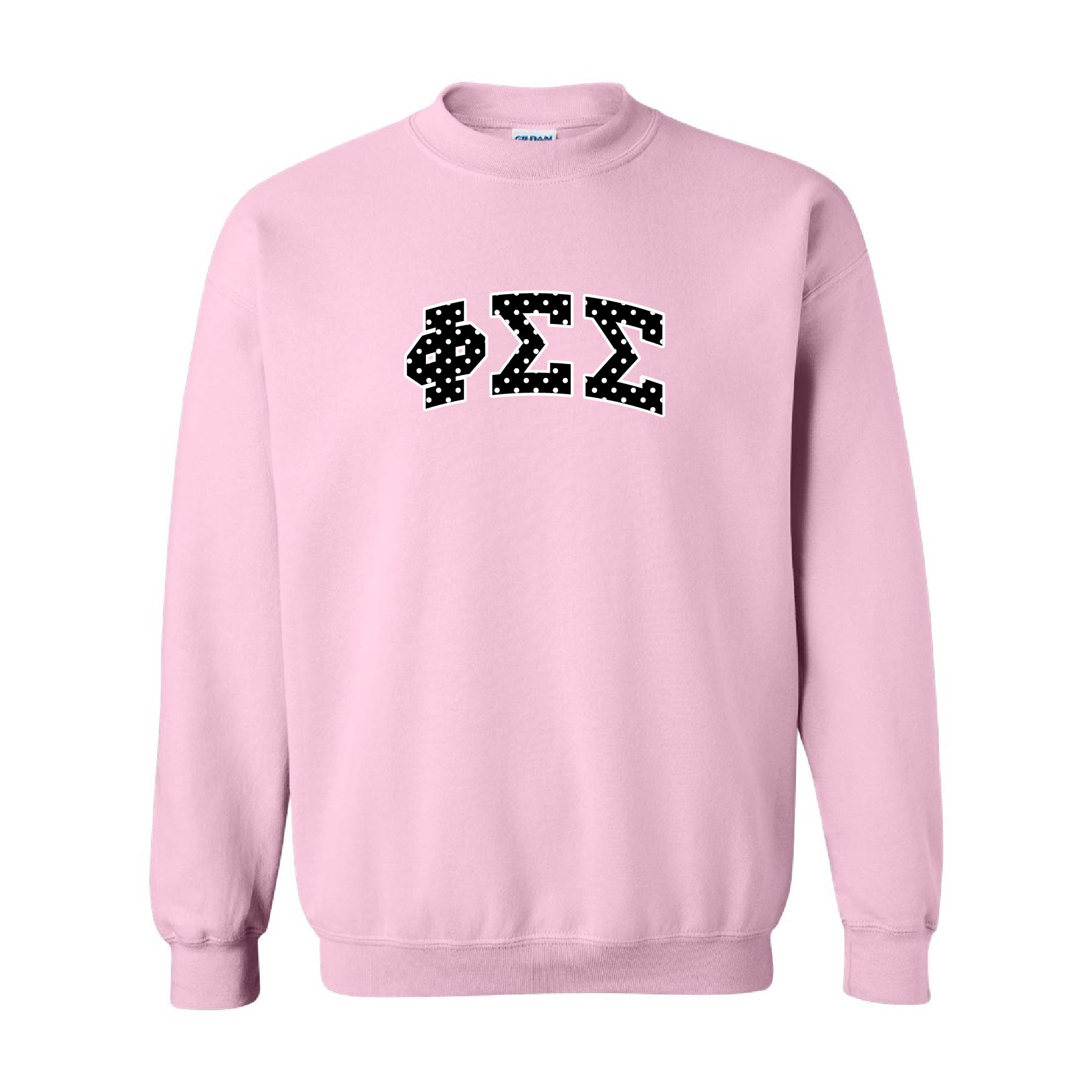 Ali & Ariel Pink Polka Dot Embroidered Crewneck Phi Sigma Sigma / Medium